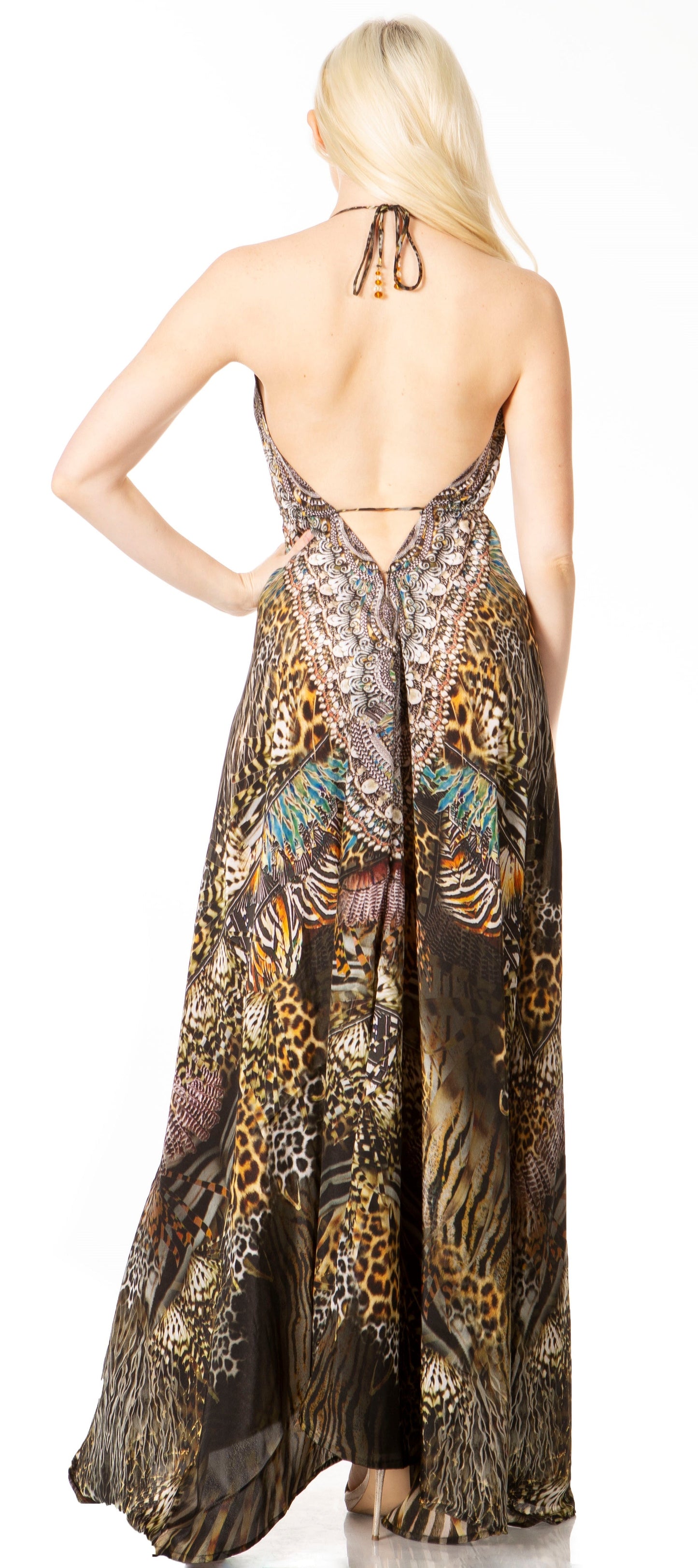 Sakkas Lizi 2 Women's High-Low Halter Maxi Dress for Beach and Vacation Parties - Concordia Style Boutique