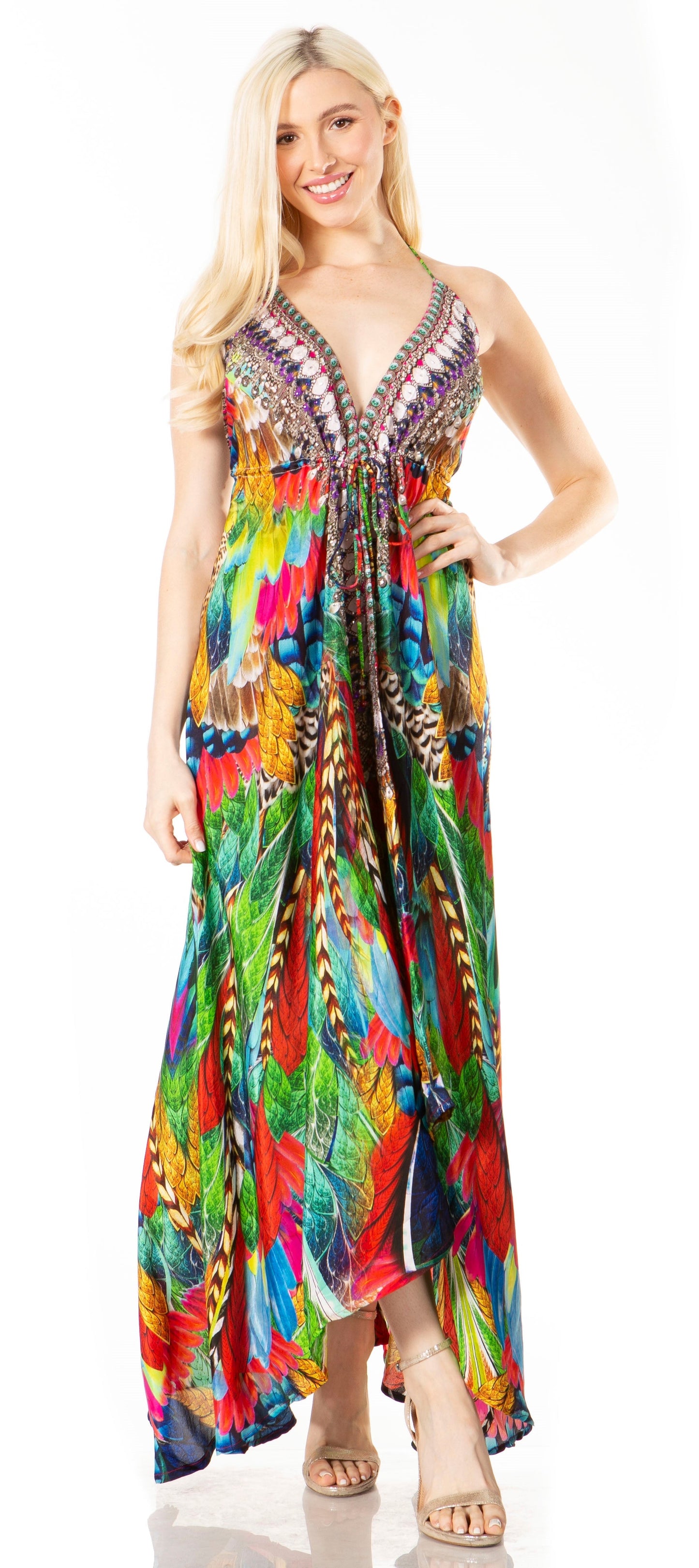 Sakkas Lizi 2 Women's High-Low Halter Maxi Dress for Beach and Vacation Parties - Concordia Style Boutique