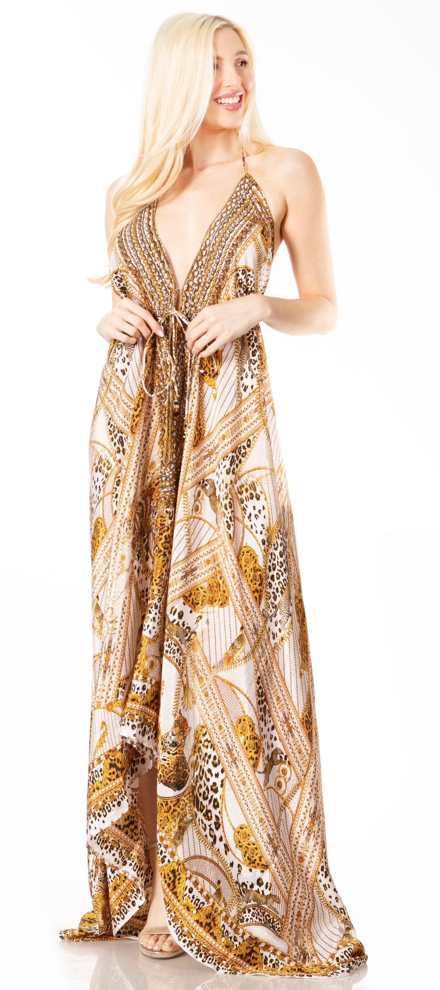 Sakkas Lizi 2 Women's High-Low Halter Maxi Dress for Beach and Vacation Parties - Concordia Style Boutique