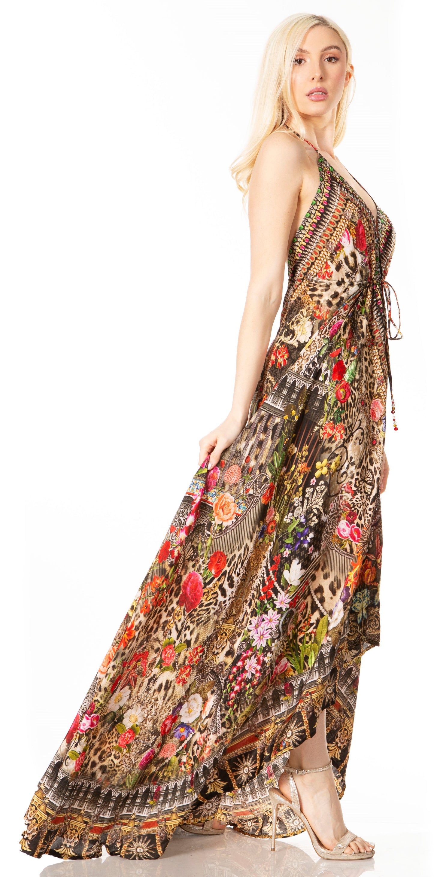 Sakkas Lizi 2 Women's High-Low Halter Maxi Dress for Beach and Vacation Parties - Concordia Style Boutique