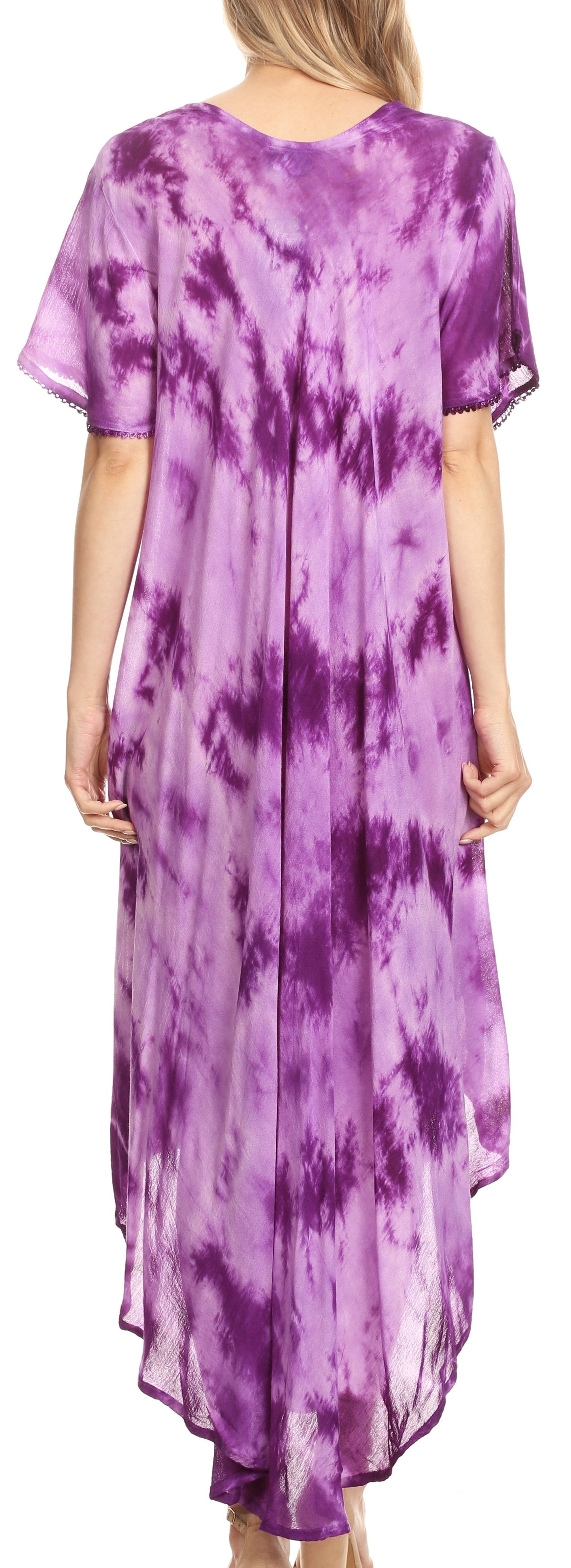 Sakkas Nalani Womens Flowy Caftan Tie Dye Summer Dress Cover up Relax Fit - Concordia Style Boutique
