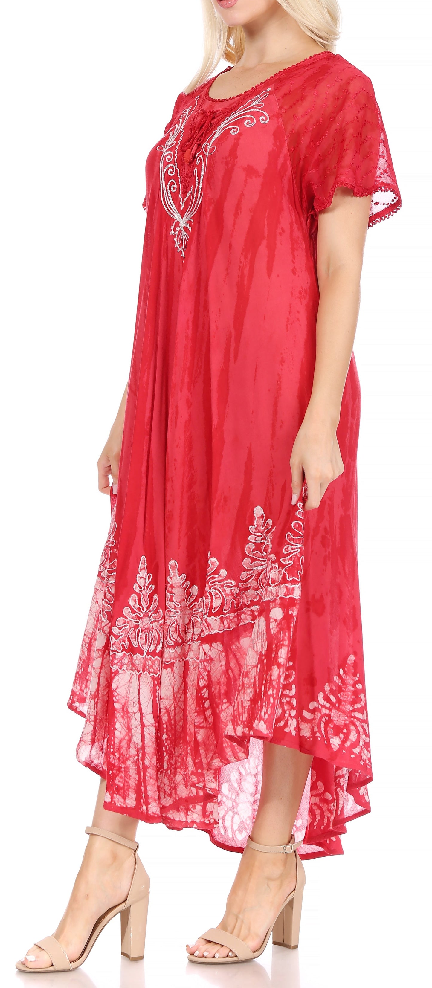 Sakkas Devora Women's Maxi NightGown Caftan Kaftan Dress Tie Dye Batik & Corset - Concordia Style Boutique