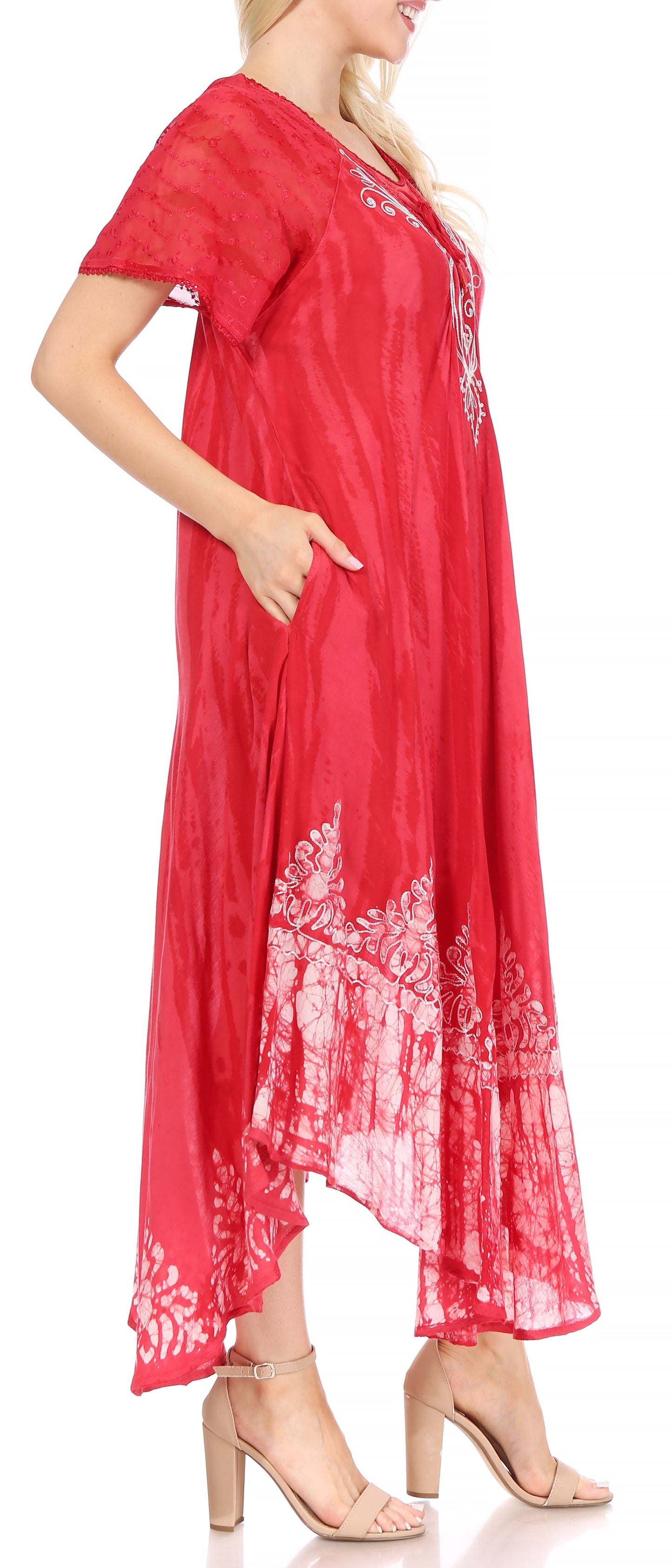 Sakkas Devora Women's Maxi NightGown Caftan Kaftan Dress Tie Dye Batik & Corset - Concordia Style Boutique
