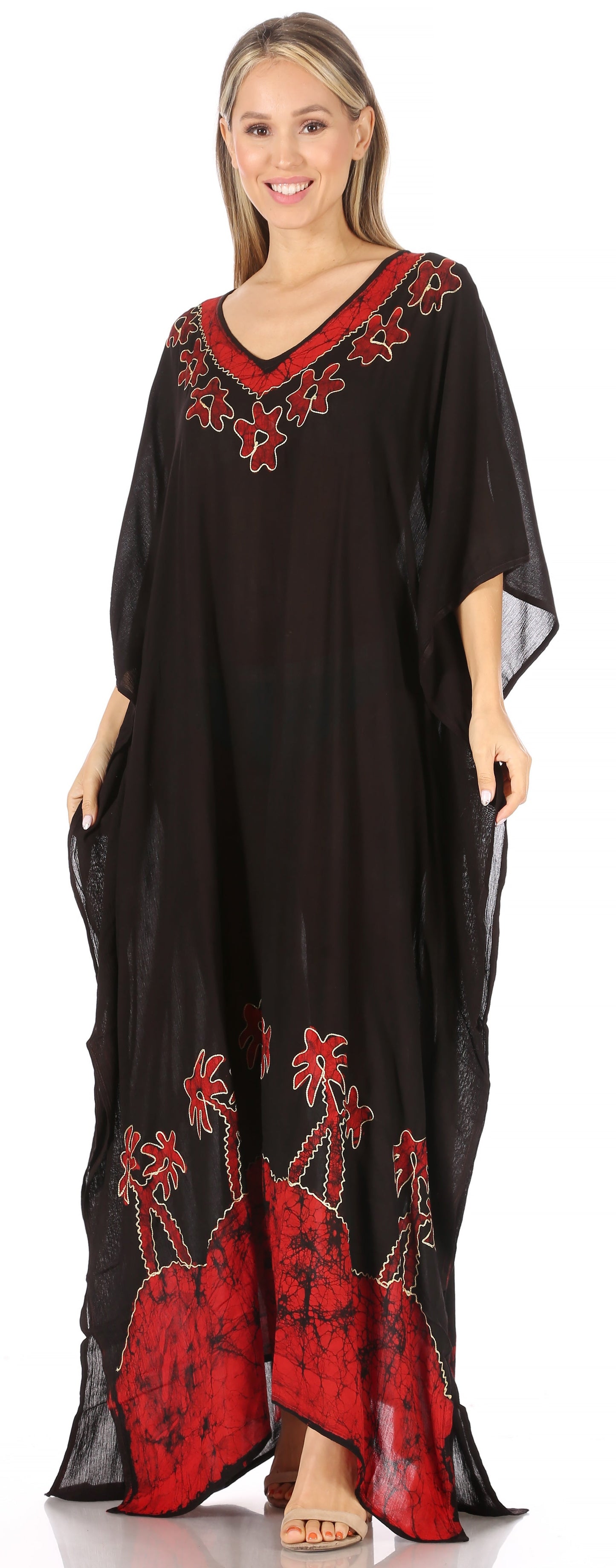 Sakkas Leonor Women's Boho Casual Long Maxi Caftan Dress Kaftan Cover-up LougeWear - Concordia Style Boutique