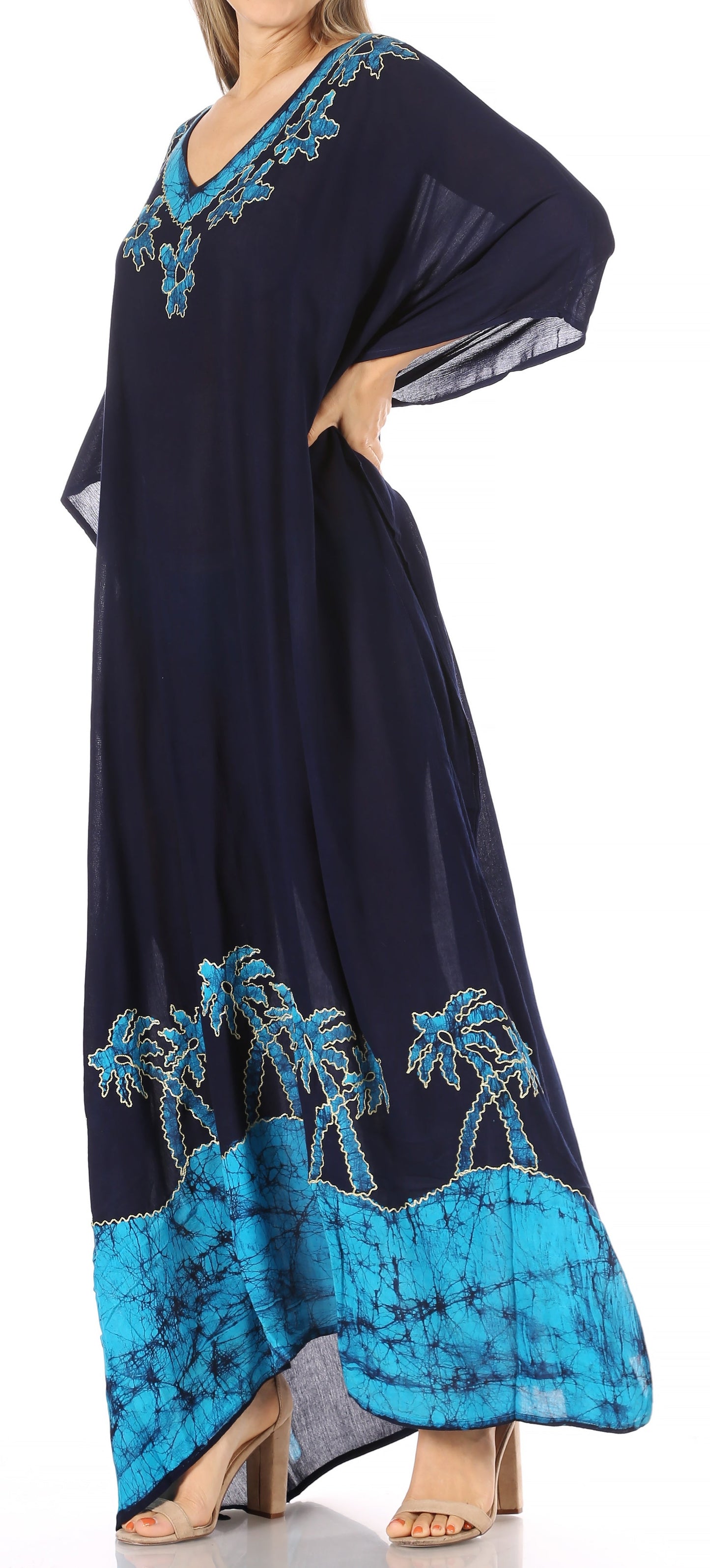 Sakkas Leonor Women's Boho Casual Long Maxi Caftan Dress Kaftan Cover-up LougeWear - Concordia Style Boutique