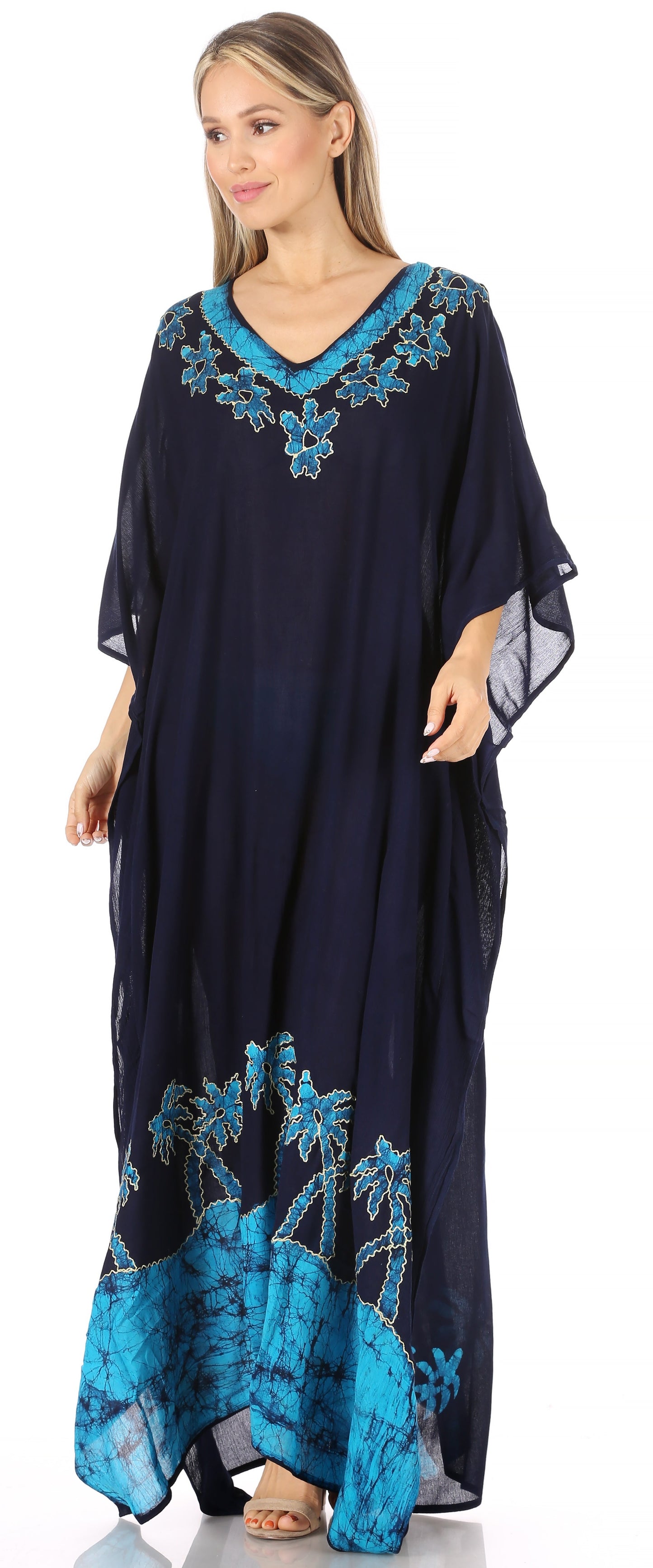 Sakkas Leonor Women's Boho Casual Long Maxi Caftan Dress Kaftan Cover-up LougeWear - Concordia Style Boutique