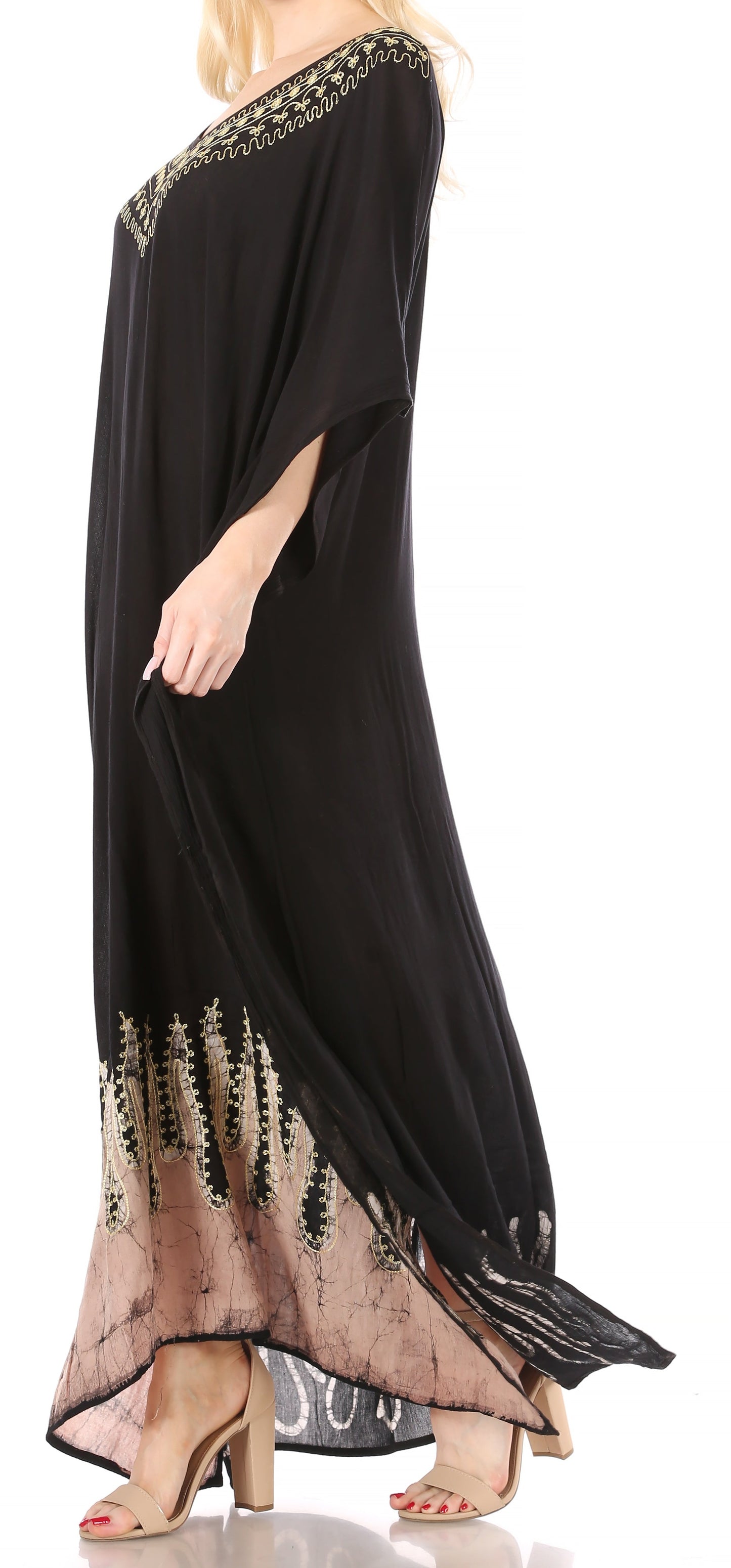 Sakkas Leonor Women's Boho Casual Long Maxi Caftan Dress Kaftan Cover-up LougeWear - Concordia Style Boutique