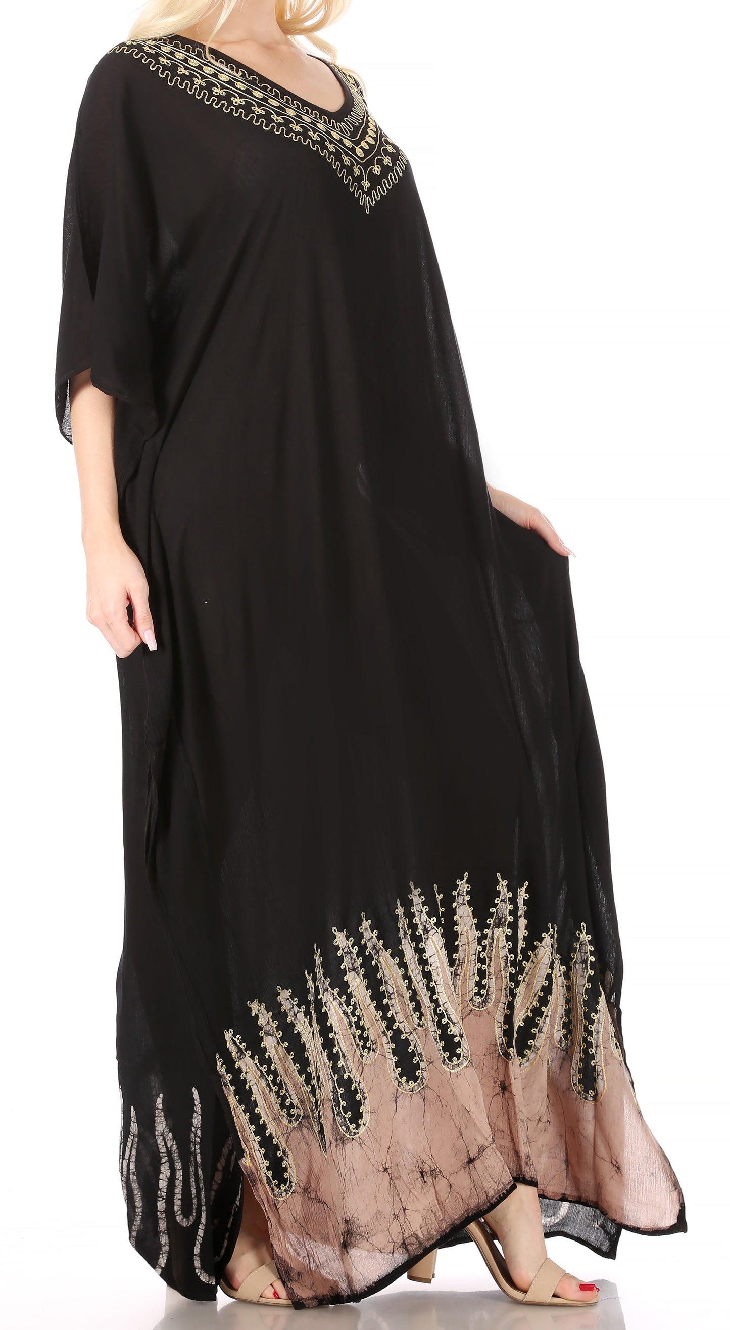 Sakkas Leonor Women's Boho Casual Long Maxi Caftan Dress Kaftan Cover-up LougeWear - Concordia Style Boutique