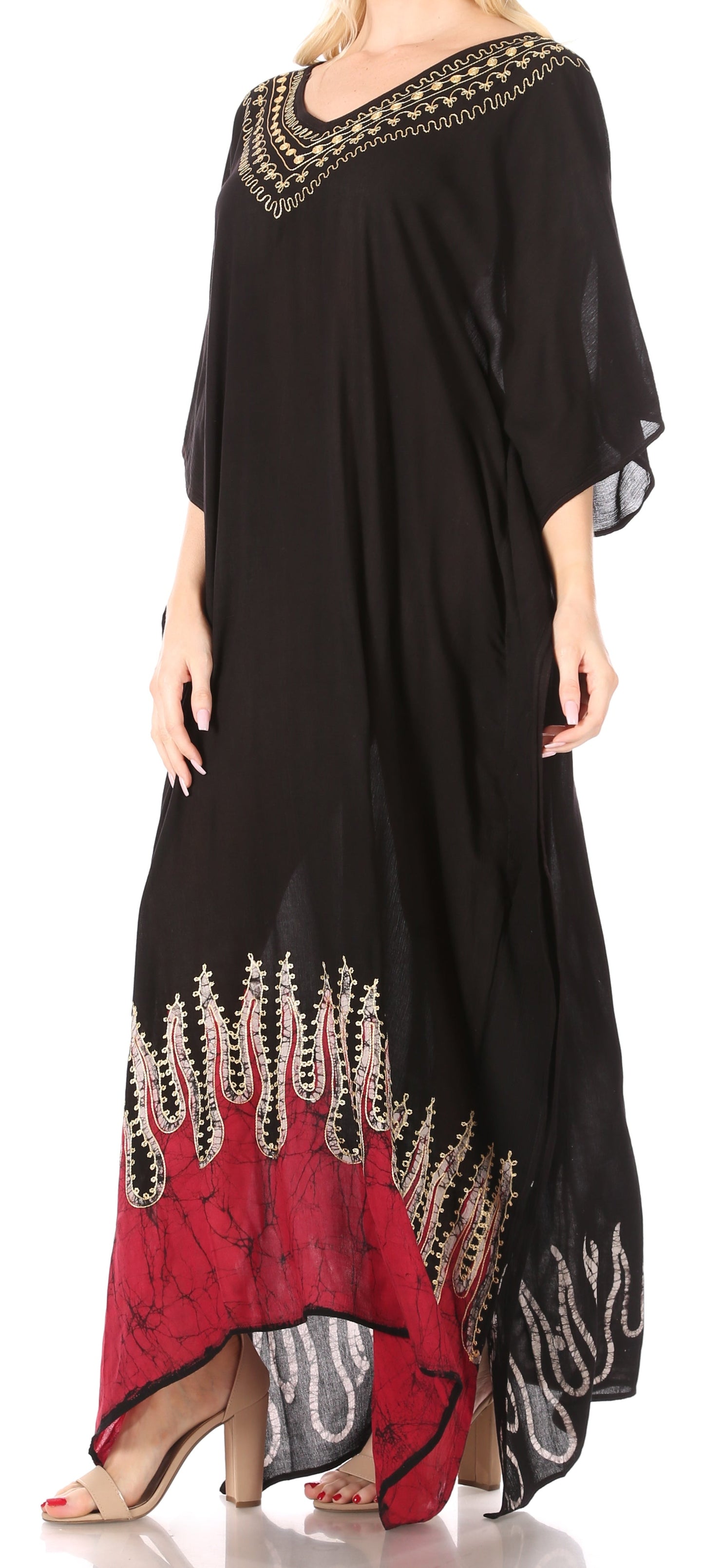Sakkas Leonor Women's Boho Casual Long Maxi Caftan Dress Kaftan Cover-up LougeWear - Concordia Style Boutique