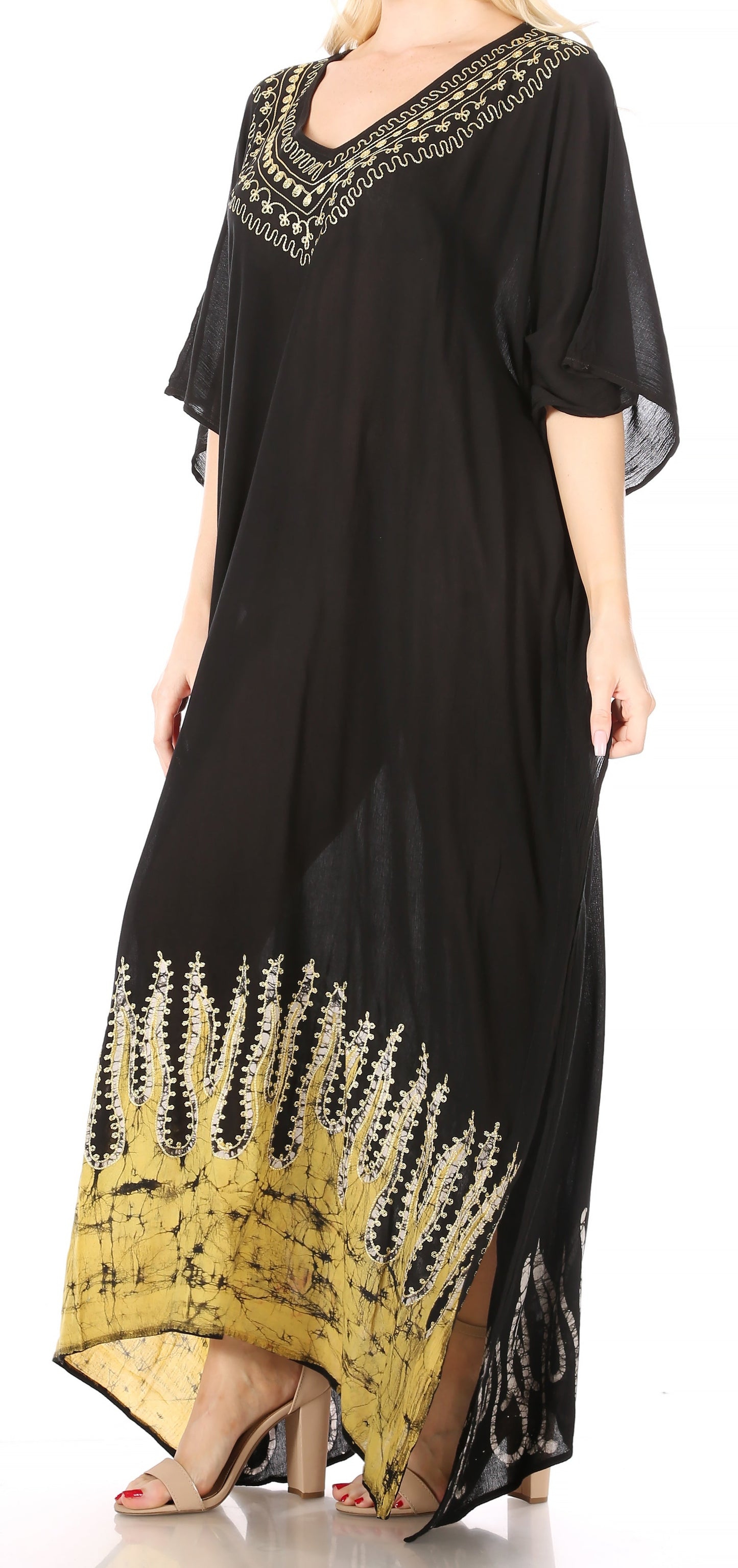 Sakkas Leonor Women's Boho Casual Long Maxi Caftan Dress Kaftan Cover-up LougeWear - Concordia Style Boutique
