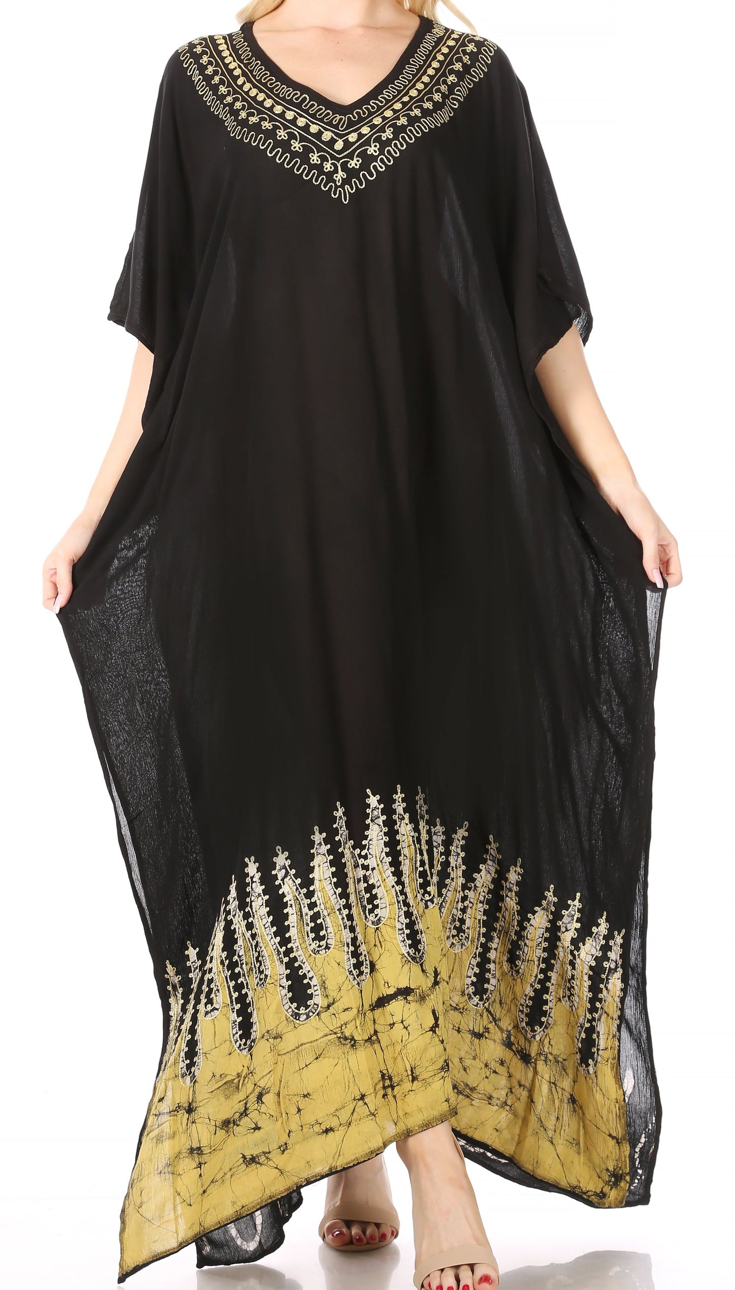 Sakkas Leonor Women's Boho Casual Long Maxi Caftan Dress Kaftan Cover-up LougeWear - Concordia Style Boutique