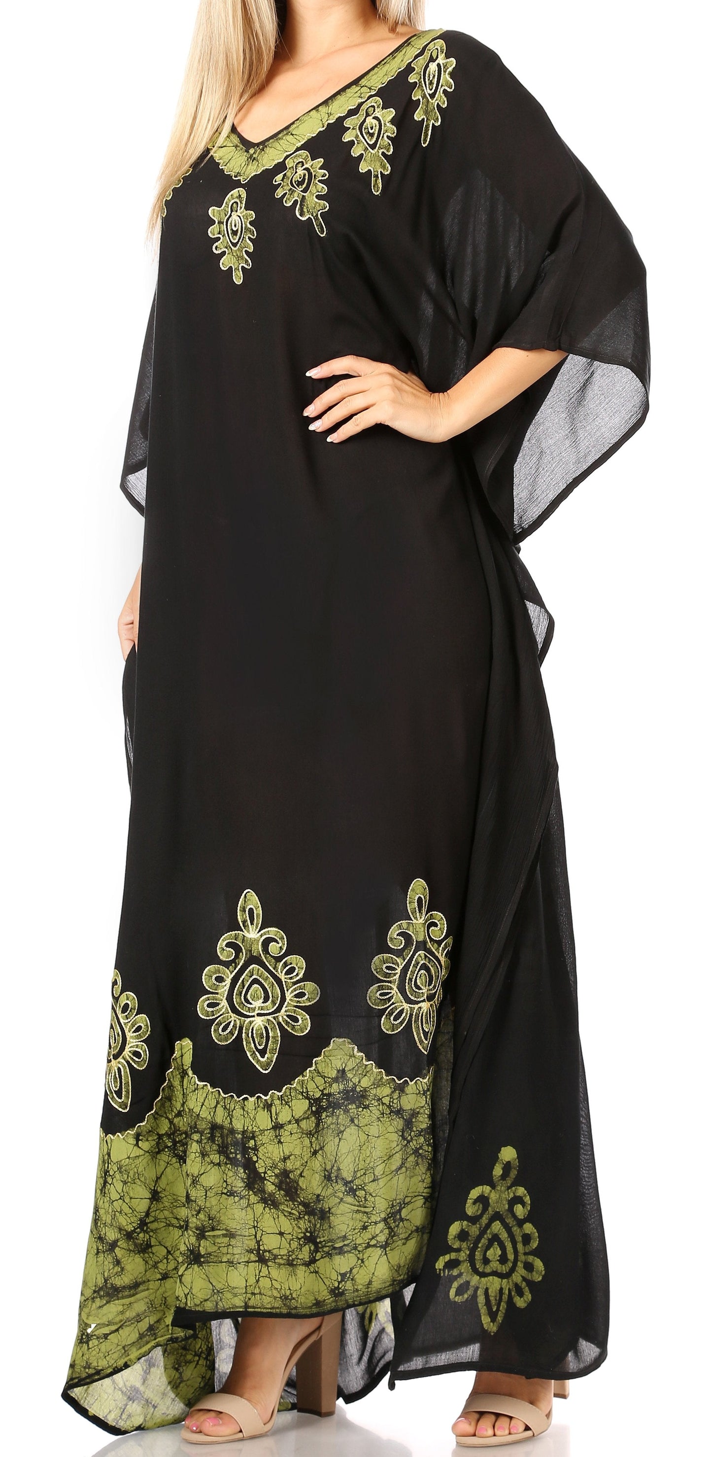 Sakkas Leonor Women's Boho Casual Long Maxi Caftan Dress Kaftan Cover-up LougeWear - Concordia Style Boutique