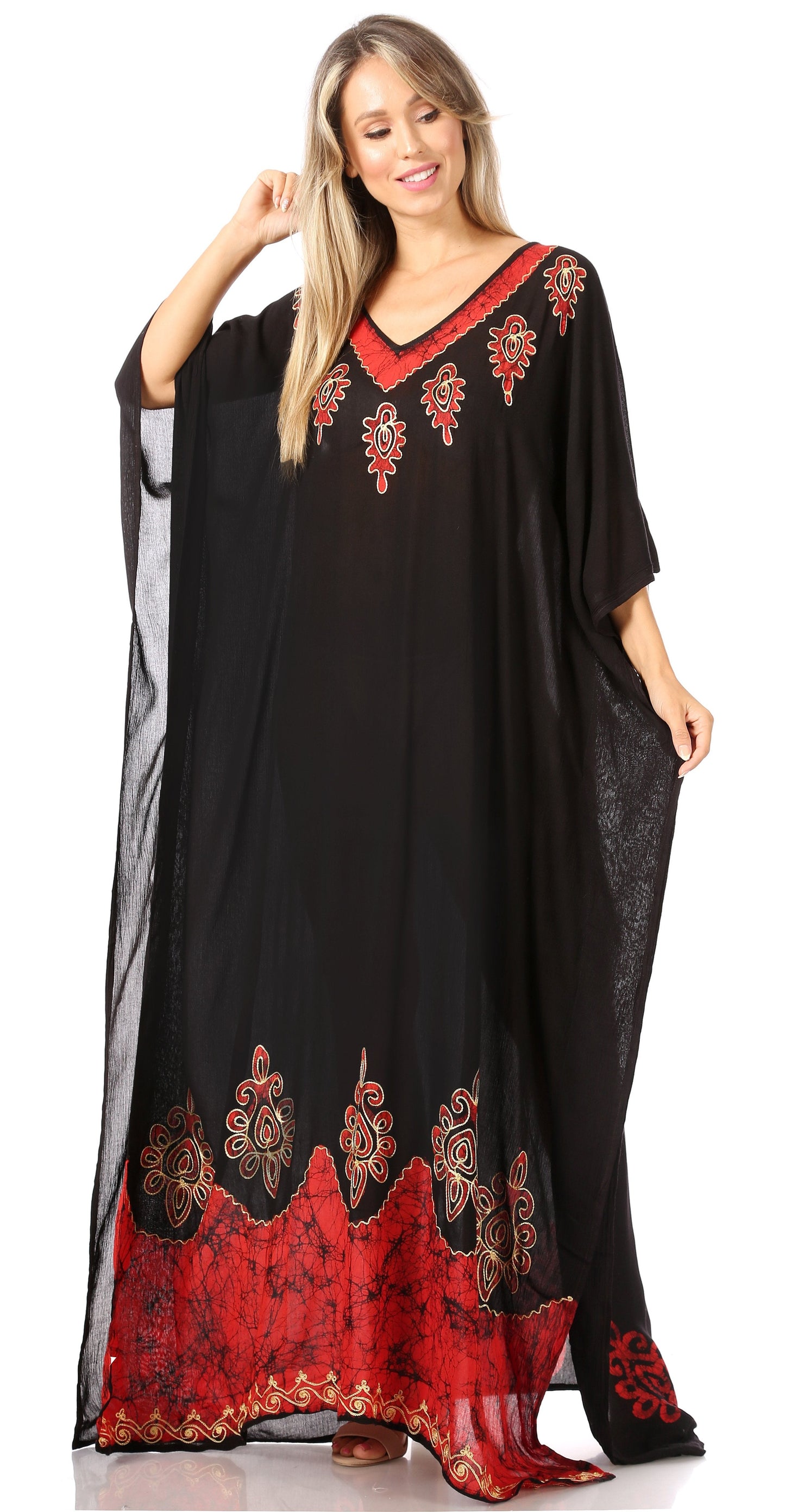 Sakkas Leonor Women's Boho Casual Long Maxi Caftan Dress Kaftan Cover-up LougeWear - Concordia Style Boutique