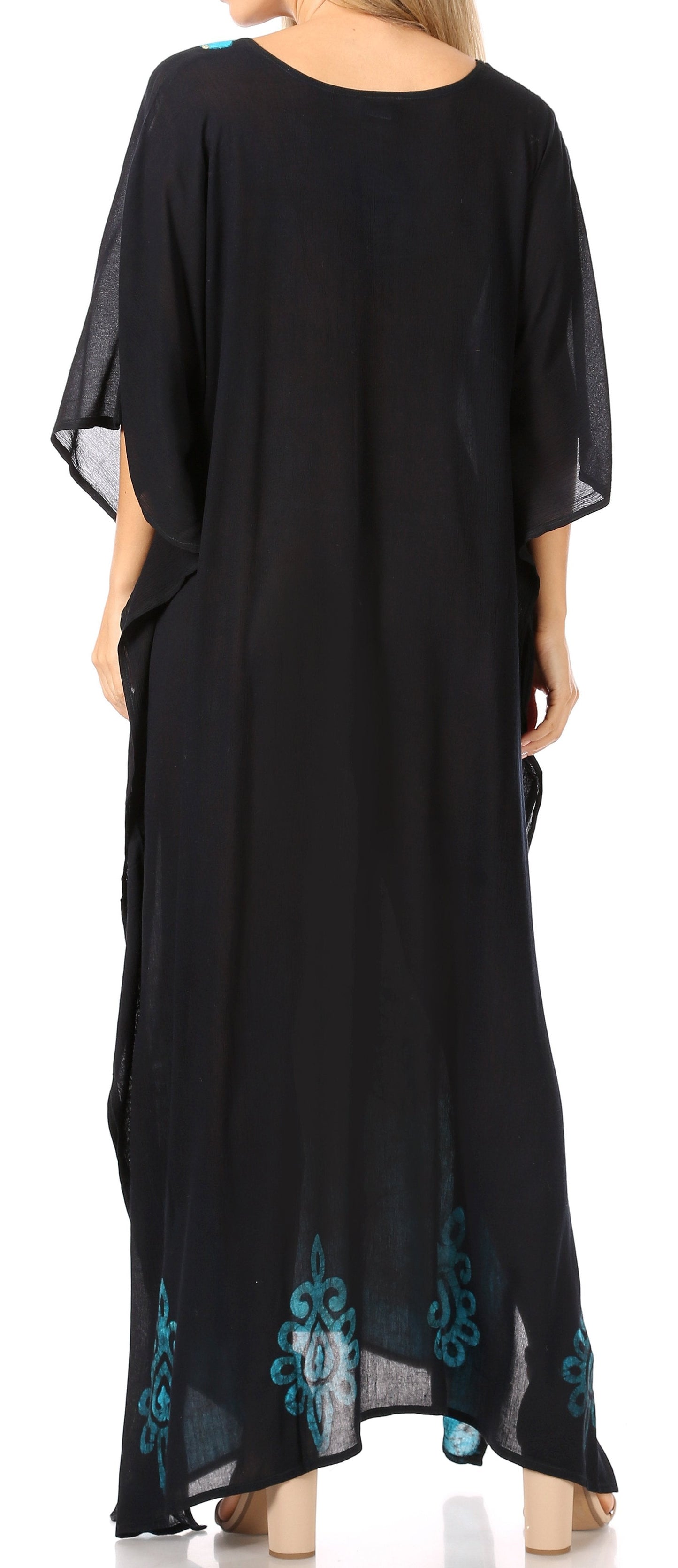 Sakkas Leonor Women's Boho Casual Long Maxi Caftan Dress Kaftan Cover-up LougeWear - Concordia Style Boutique