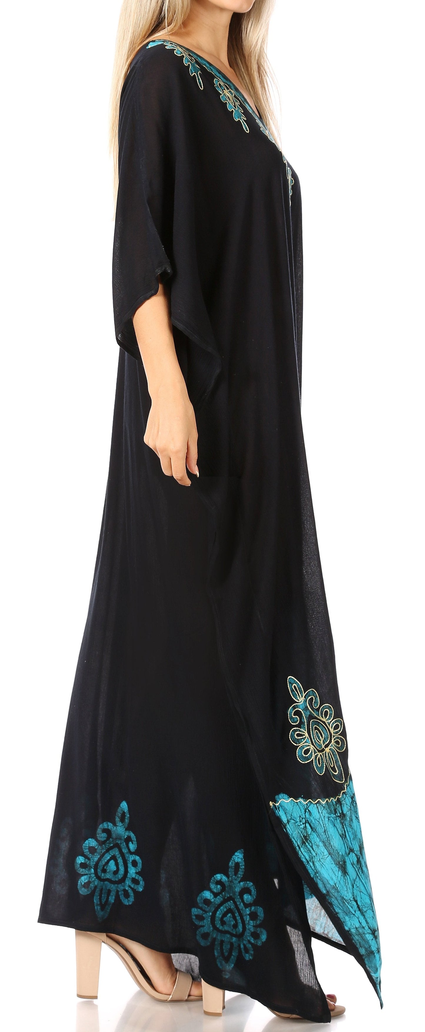 Sakkas Leonor Women's Boho Casual Long Maxi Caftan Dress Kaftan Cover-up LougeWear - Concordia Style Boutique