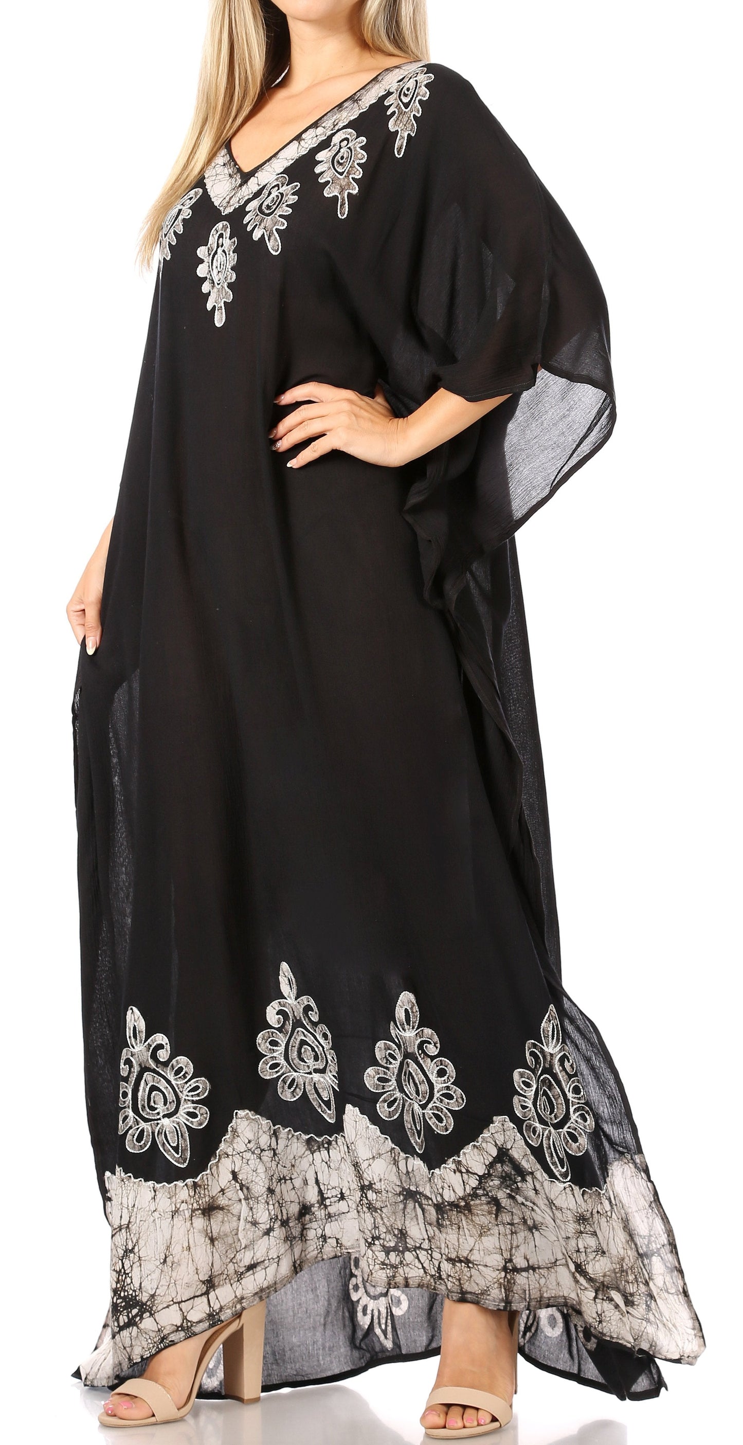 Sakkas Leonor Women's Boho Casual Long Maxi Caftan Dress Kaftan Cover-up LougeWear - Concordia Style Boutique