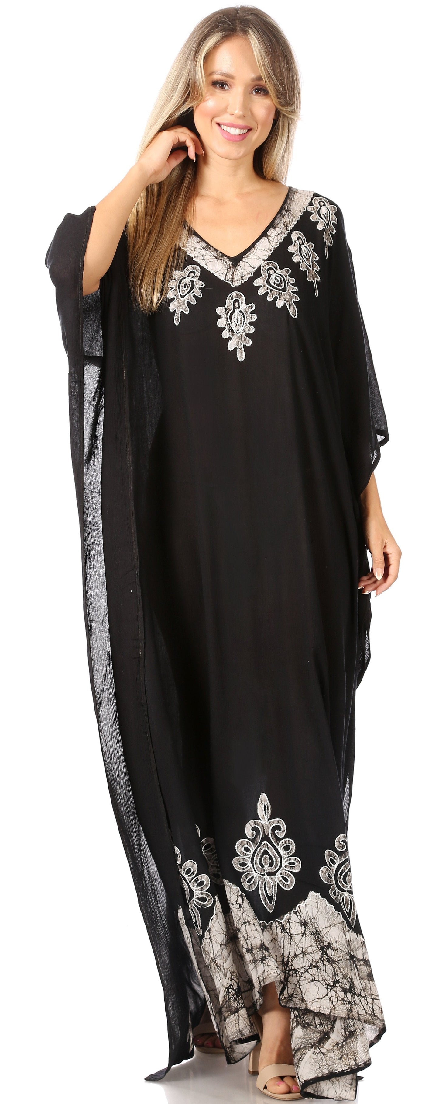 Sakkas Leonor Women's Boho Casual Long Maxi Caftan Dress Kaftan Cover-up LougeWear - Concordia Style Boutique