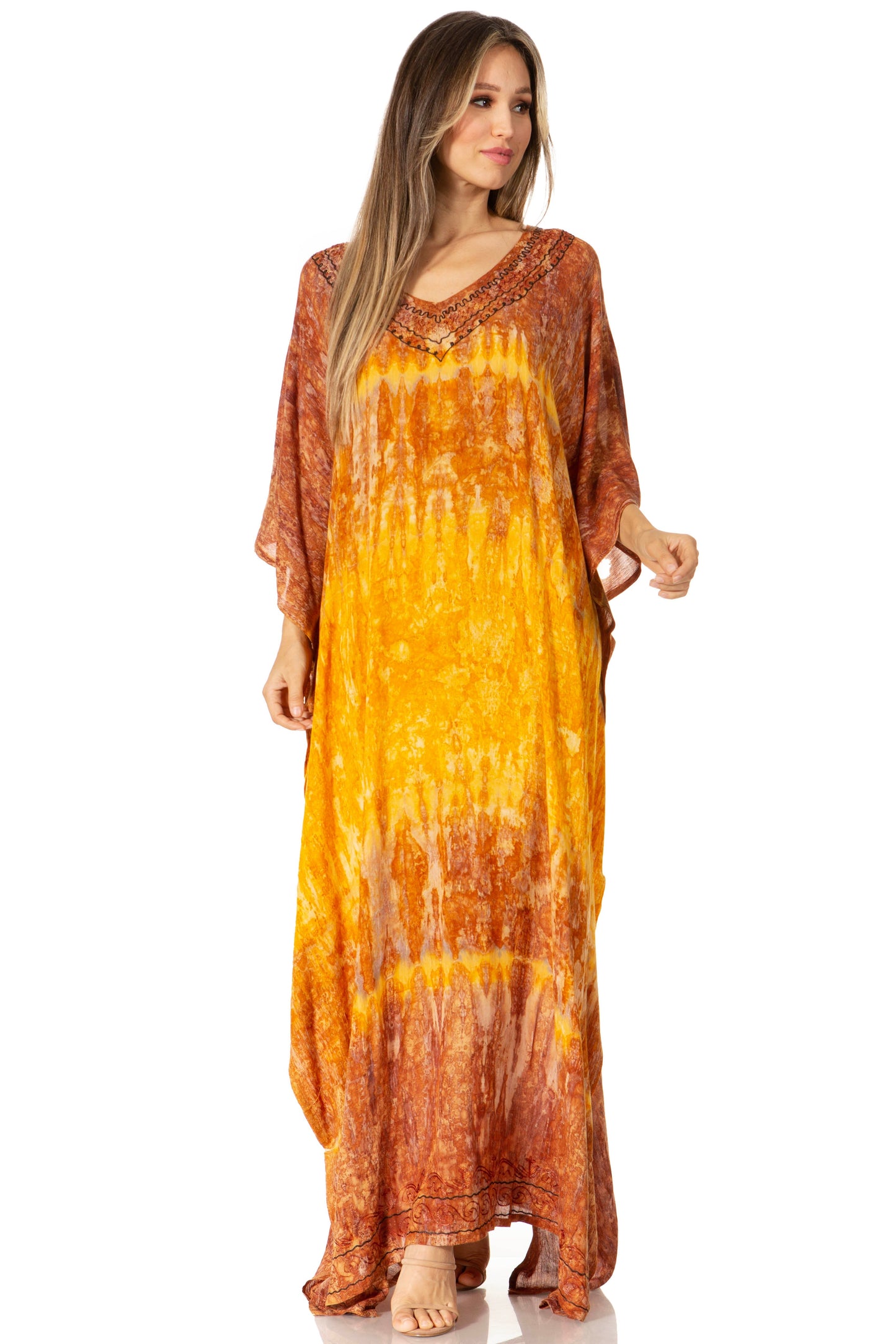 Sakkas Catia Women's Boho-Style Long Maxi Caftan for Lounging and Casual Wear - Concordia Style Boutique