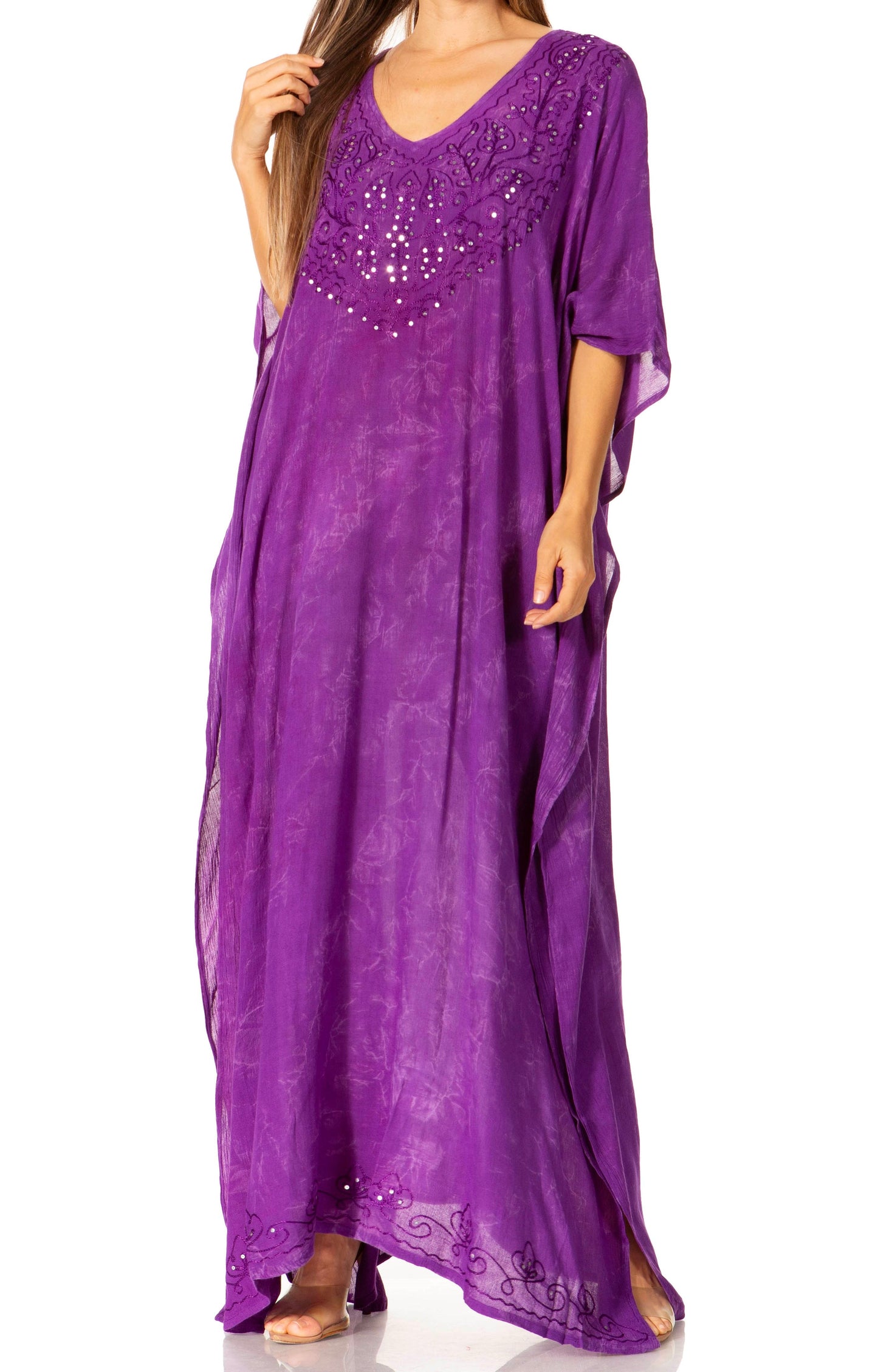 Sakkas Catia Women's Boho-Style Long Maxi Caftan for Lounging and Casual Wear - Concordia Style Boutique