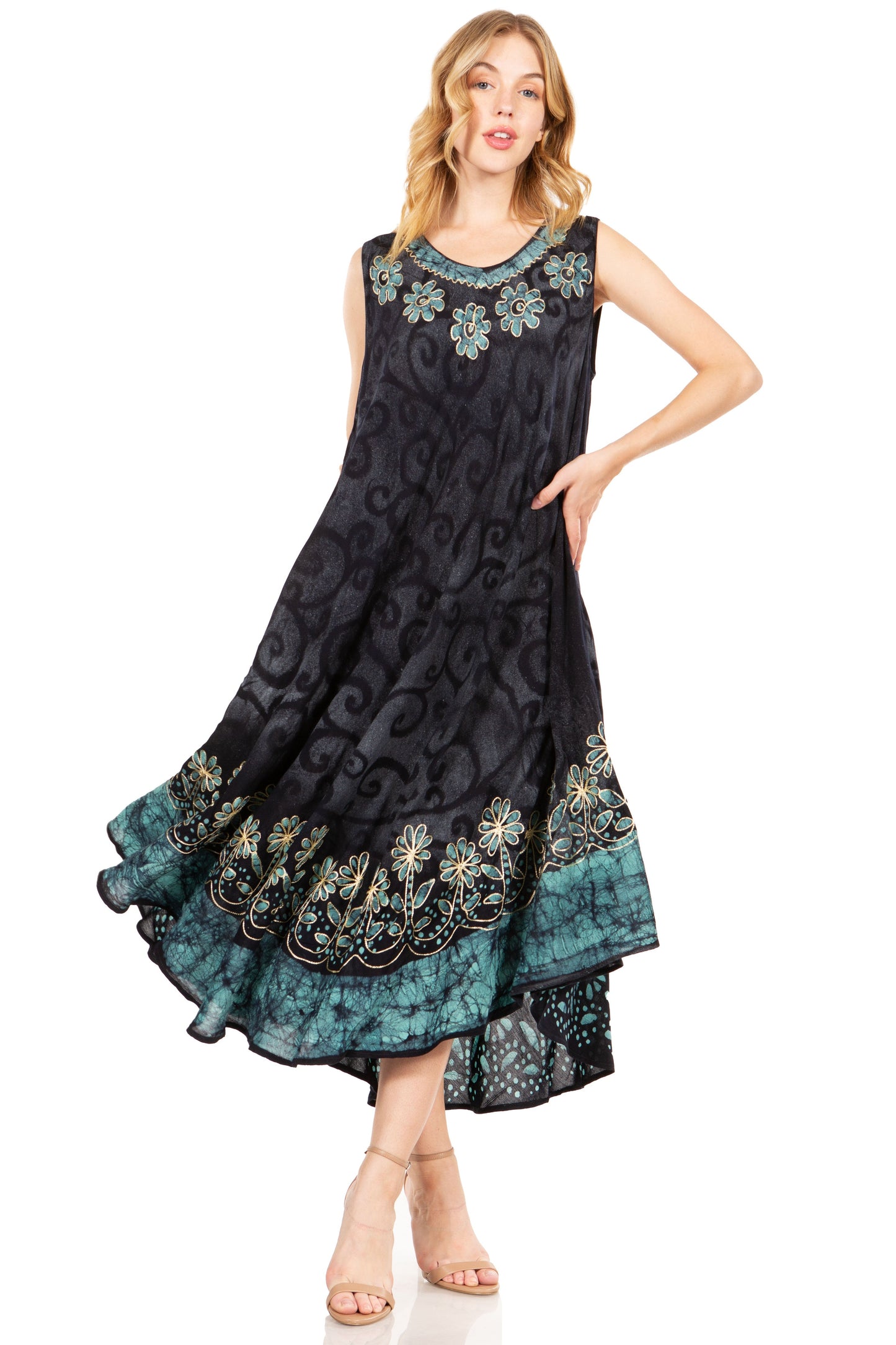 Sakkas Starlight Second Tie Dye Caftan Dress: Women's Beach Cover Up - Concordia Style Boutique