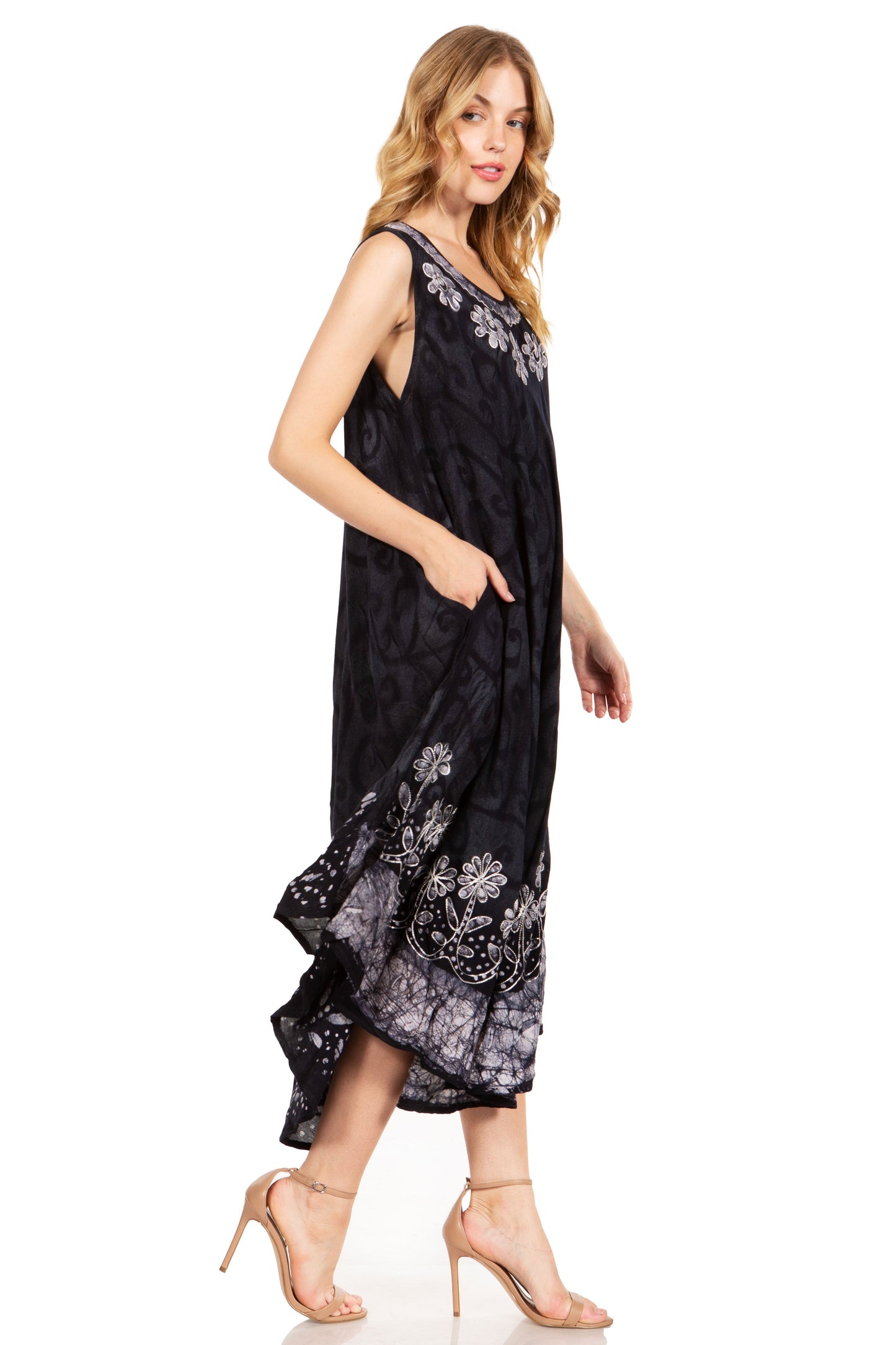 Sakkas Starlight Second Tie Dye Caftan Dress: Women's Beach Cover Up - Concordia Style Boutique