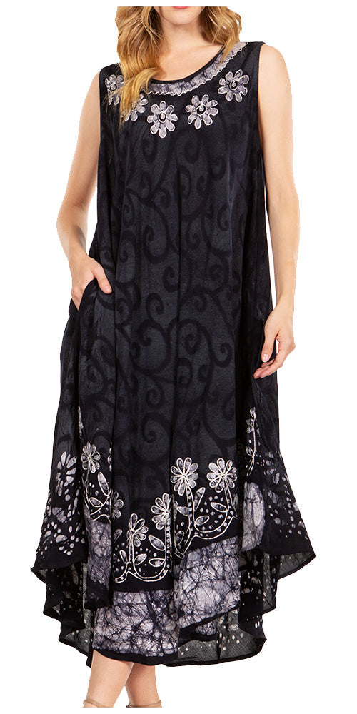 Sakkas Starlight Second Tie Dye Caftan Dress: Women's Beach Cover Up - Concordia Style Boutique