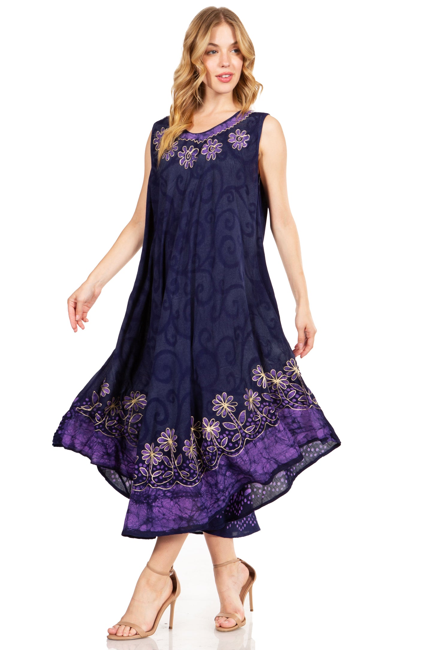 Sakkas Starlight Second Tie Dye Caftan Dress: Women's Beach Cover Up - Concordia Style Boutique