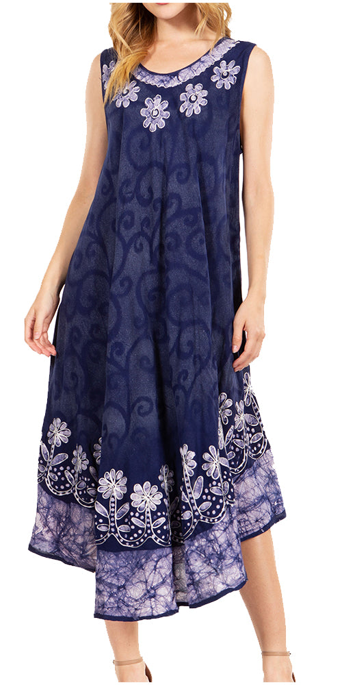 Sakkas Starlight Second Tie Dye Caftan Dress: Women's Beach Cover Up - Concordia Style Boutique