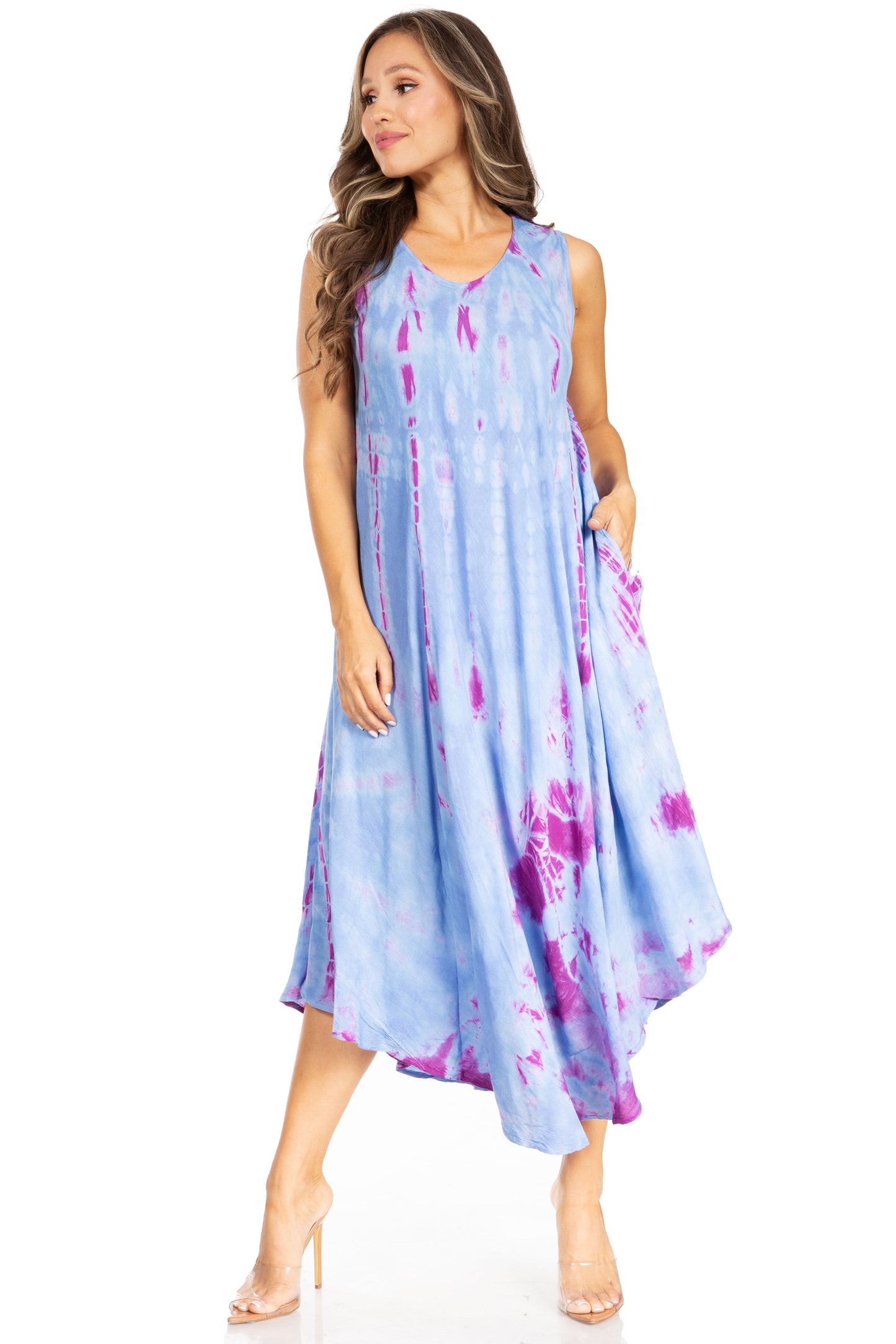 Sakkas Starlight Second Tie Dye Caftan Dress: Women's Beach Cover Up - Concordia Style Boutique