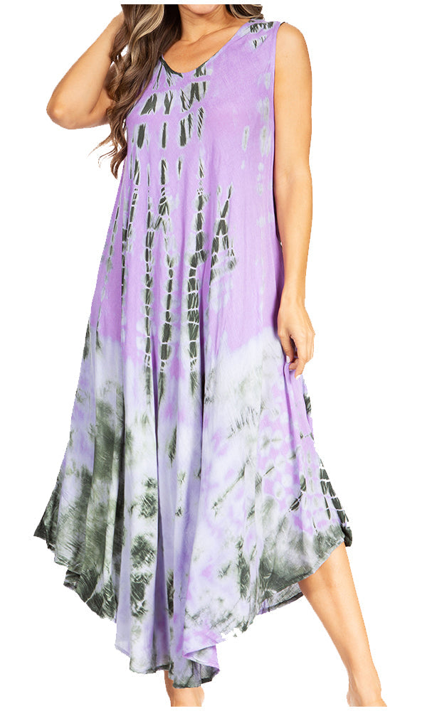 Sakkas Starlight Second Tie Dye Caftan Dress: Women's Beach Cover Up - Concordia Style Boutique