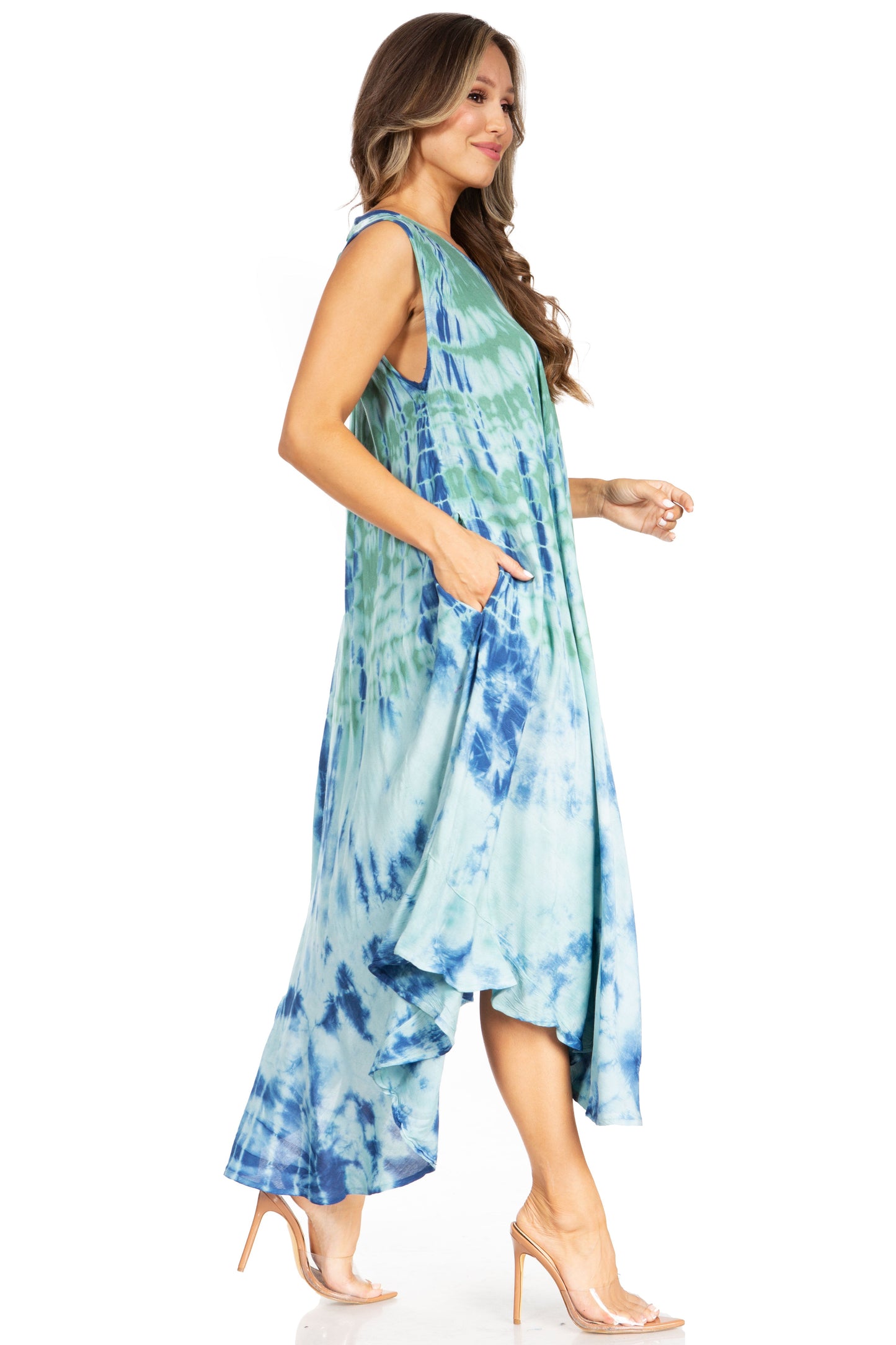 Sakkas Starlight Second Tie Dye Caftan Dress: Women's Beach Cover Up - Concordia Style Boutique