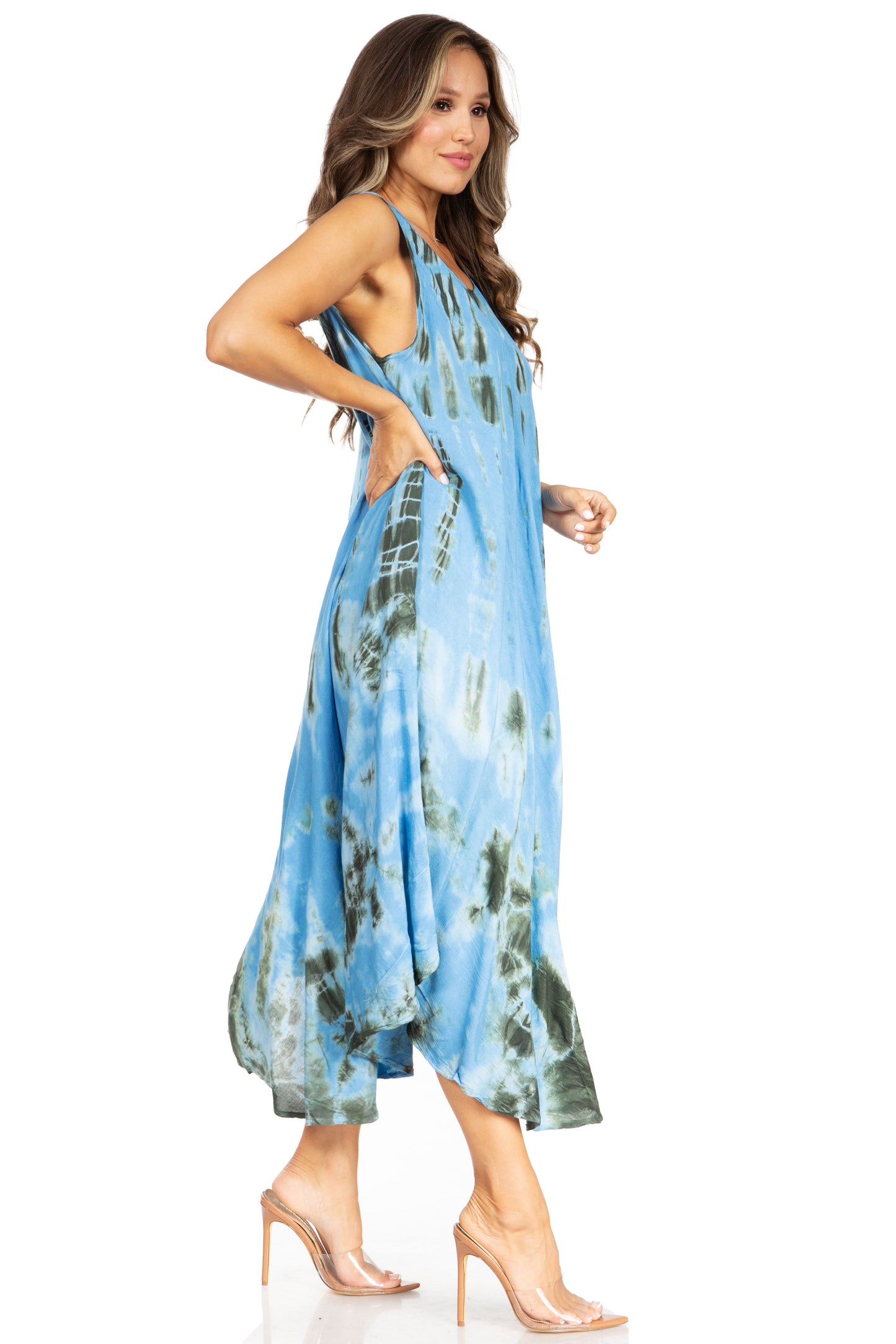 Sakkas Starlight Second Tie Dye Caftan Dress: Women's Beach Cover Up - Concordia Style Boutique
