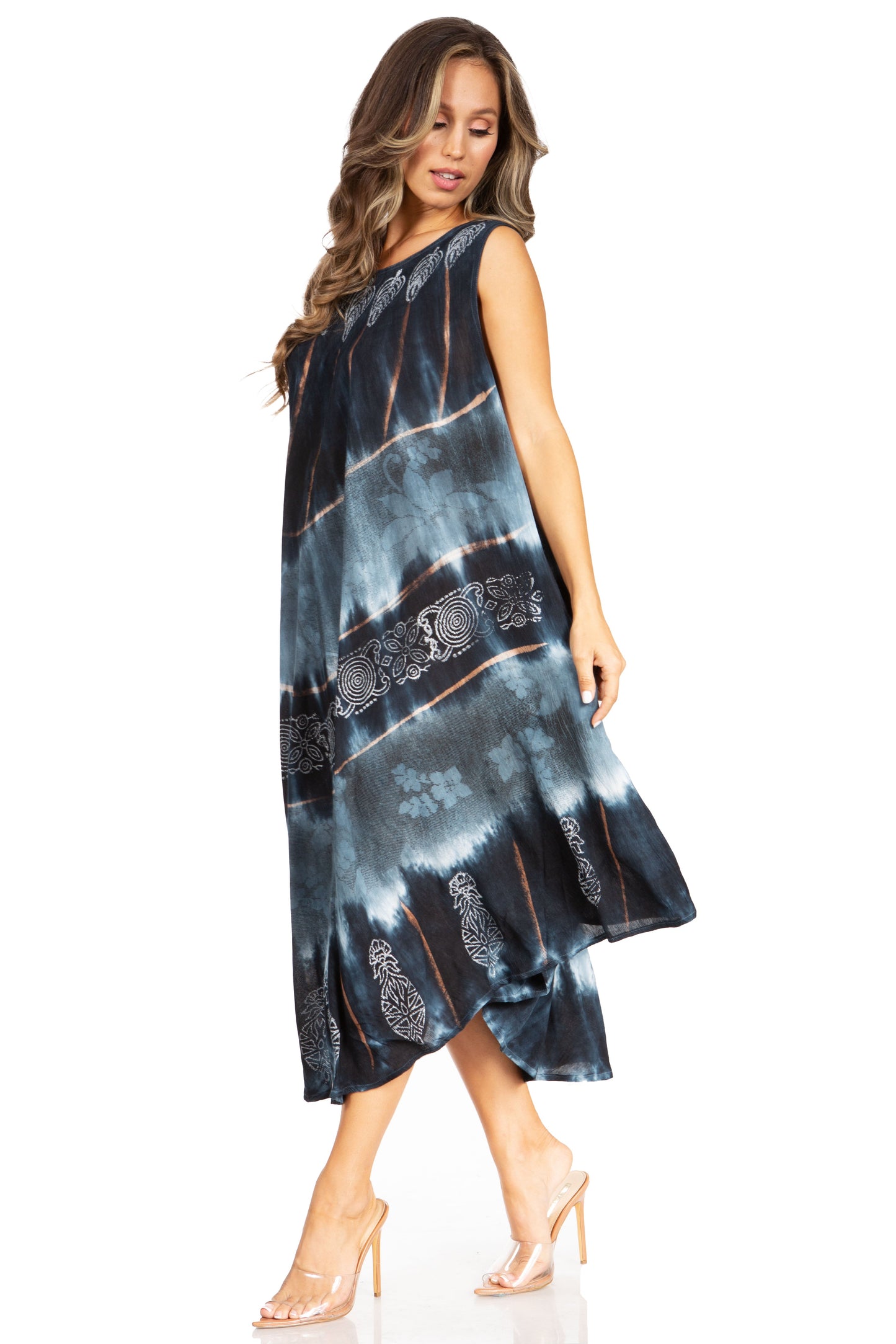 Sakkas Starlight Third Tie Dye Caftan Dress: Women's Beach Cover Up - Concordia Style Boutique