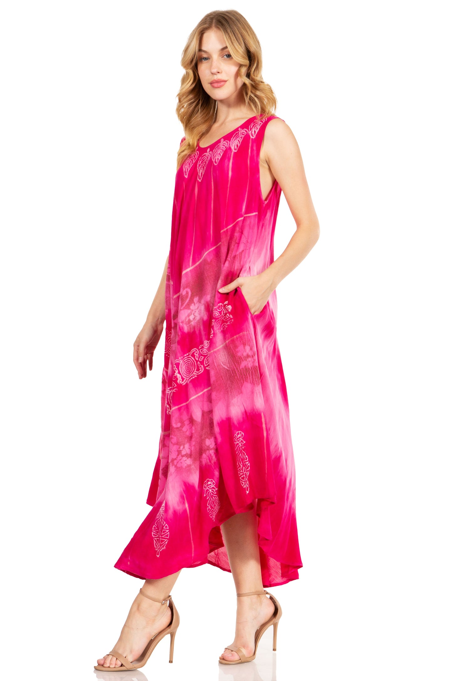 Sakkas Starlight Third Tie Dye Caftan Dress: Women's Beach Cover Up - Concordia Style Boutique
