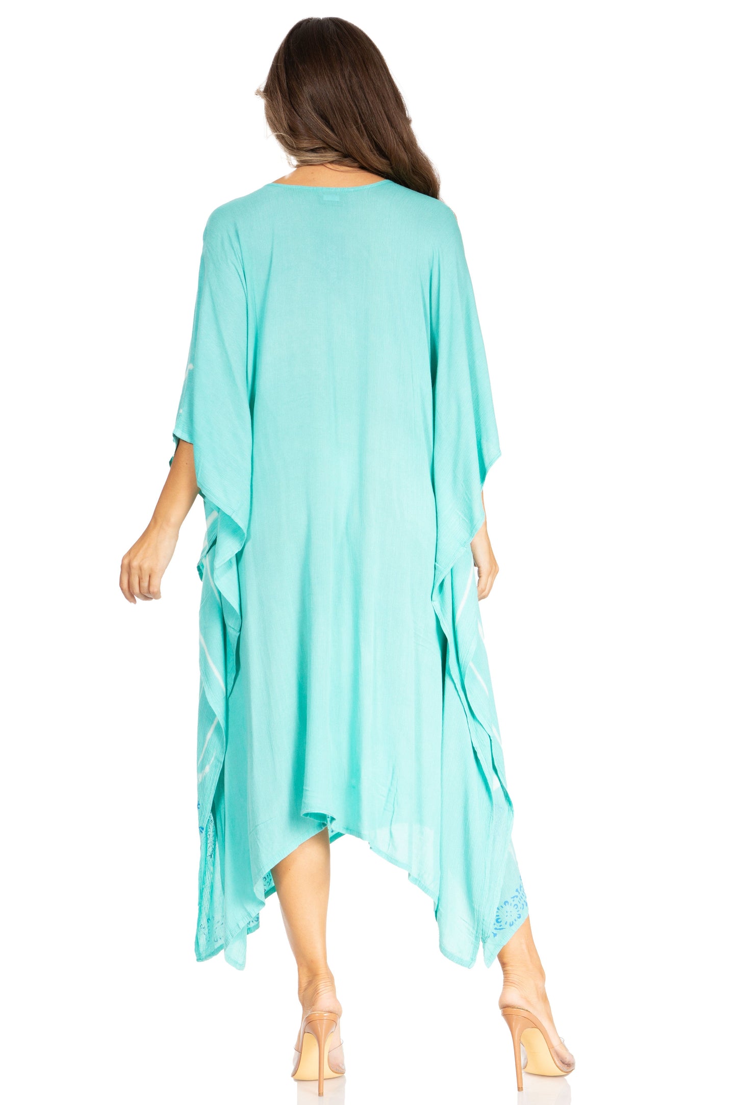 Sakkas Clementine Third Women's Tie Dye Caftan Dress/Cover Up Beach Kaftan Summer - Concordia Style Boutique