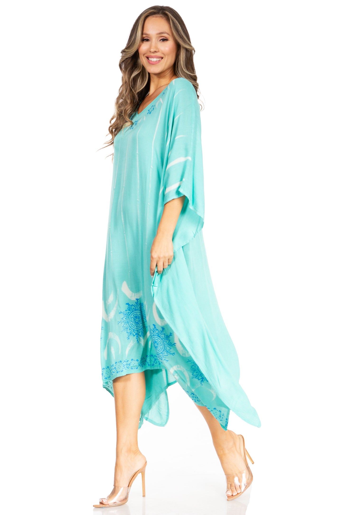 Sakkas Clementine Third Women's Tie Dye Caftan Dress/Cover Up Beach Kaftan Summer - Concordia Style Boutique