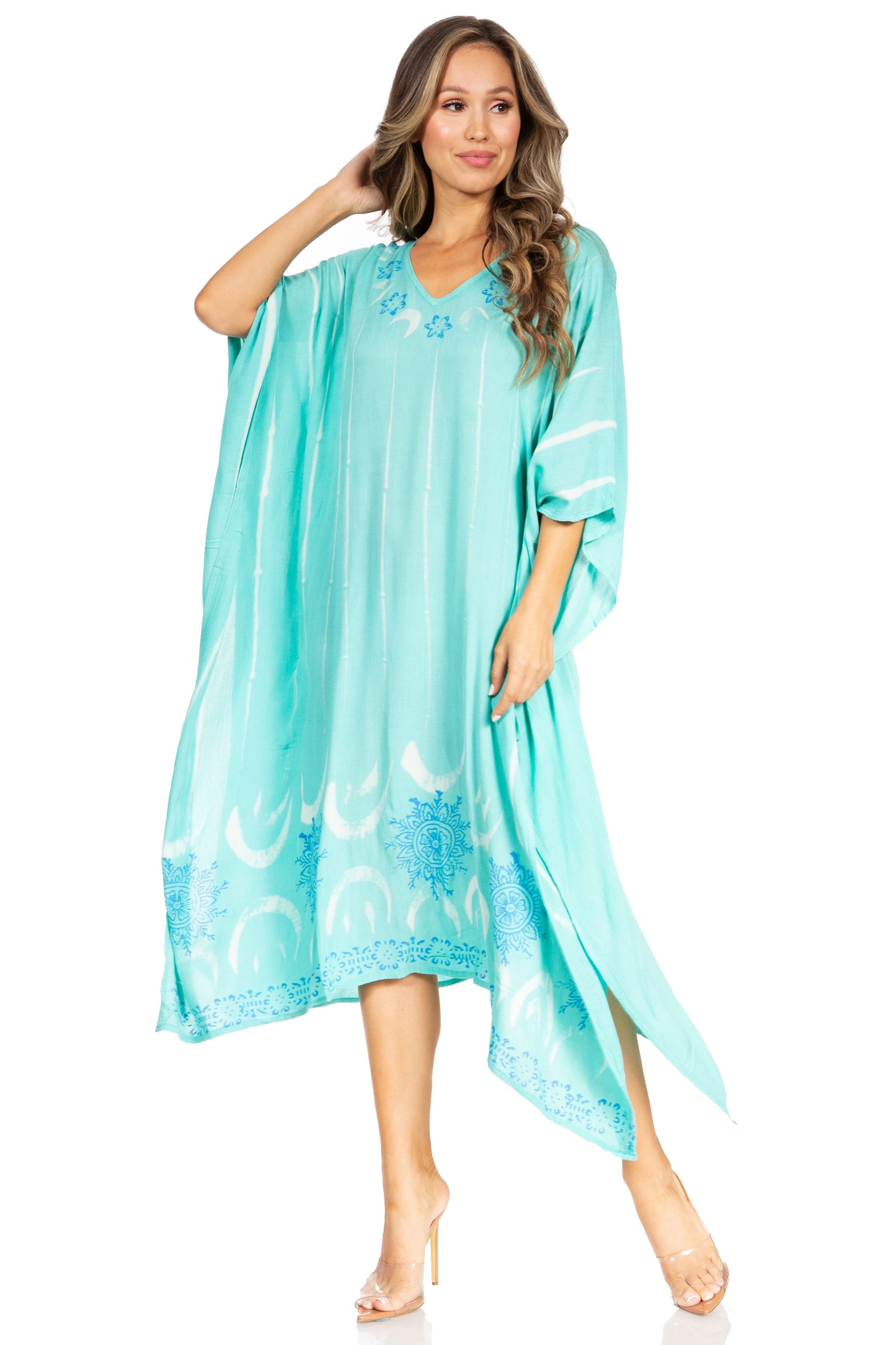 Sakkas Clementine Third Women's Tie Dye Caftan Dress/Cover Up Beach Kaftan Summer - Concordia Style Boutique