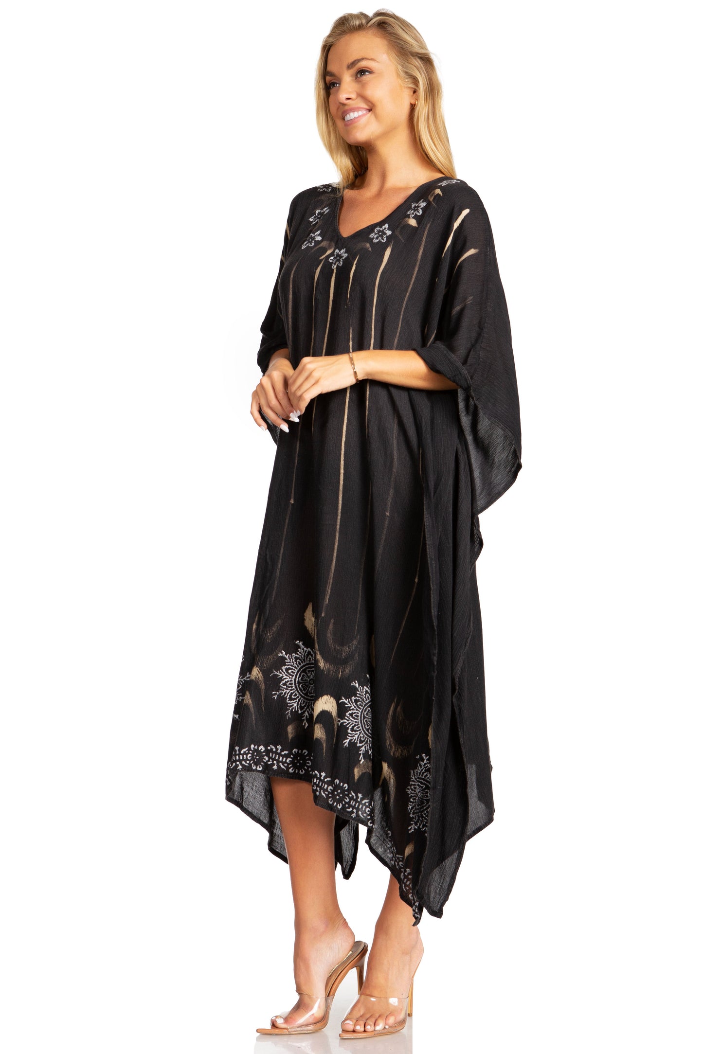 Sakkas Clementine Third Women's Tie Dye Caftan Dress/Cover Up Beach Kaftan Summer - Concordia Style Boutique