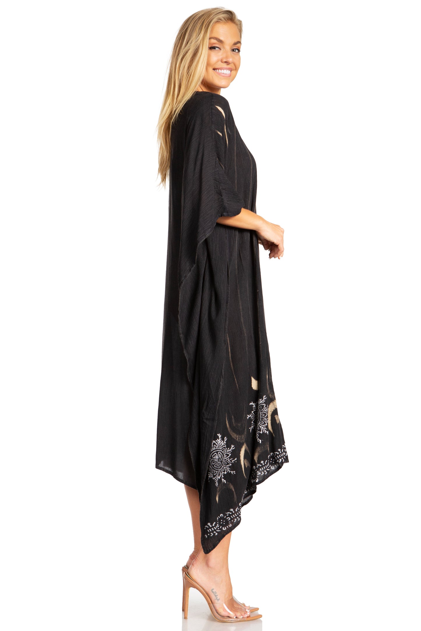 Sakkas Clementine Third Women's Tie Dye Caftan Dress/Cover Up Beach Kaftan Summer - Concordia Style Boutique