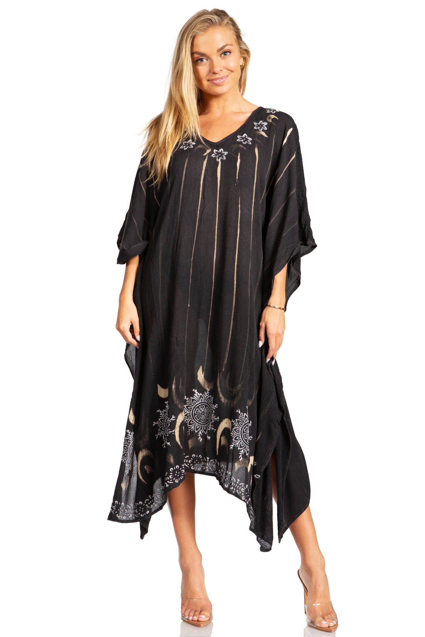 Sakkas Clementine Third Women's Tie Dye Caftan Dress/Cover Up Beach Kaftan Summer - Concordia Style Boutique