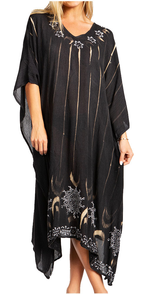 Sakkas Clementine Third Women's Tie Dye Caftan Dress/Cover Up Beach Kaftan Summer - Concordia Style Boutique