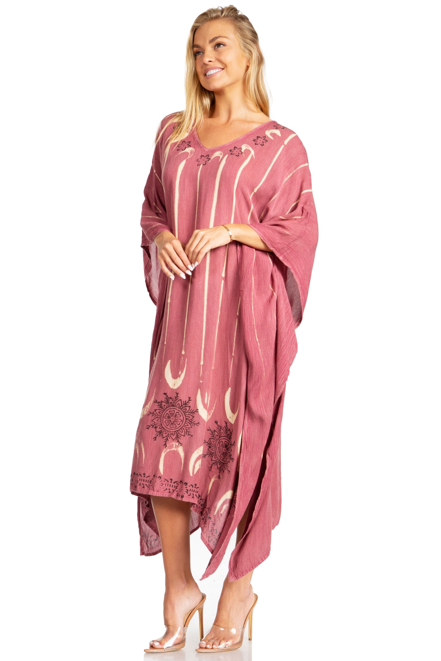 Sakkas Clementine Third Women's Tie Dye Caftan Dress/Cover Up Beach Kaftan Summer - Concordia Style Boutique
