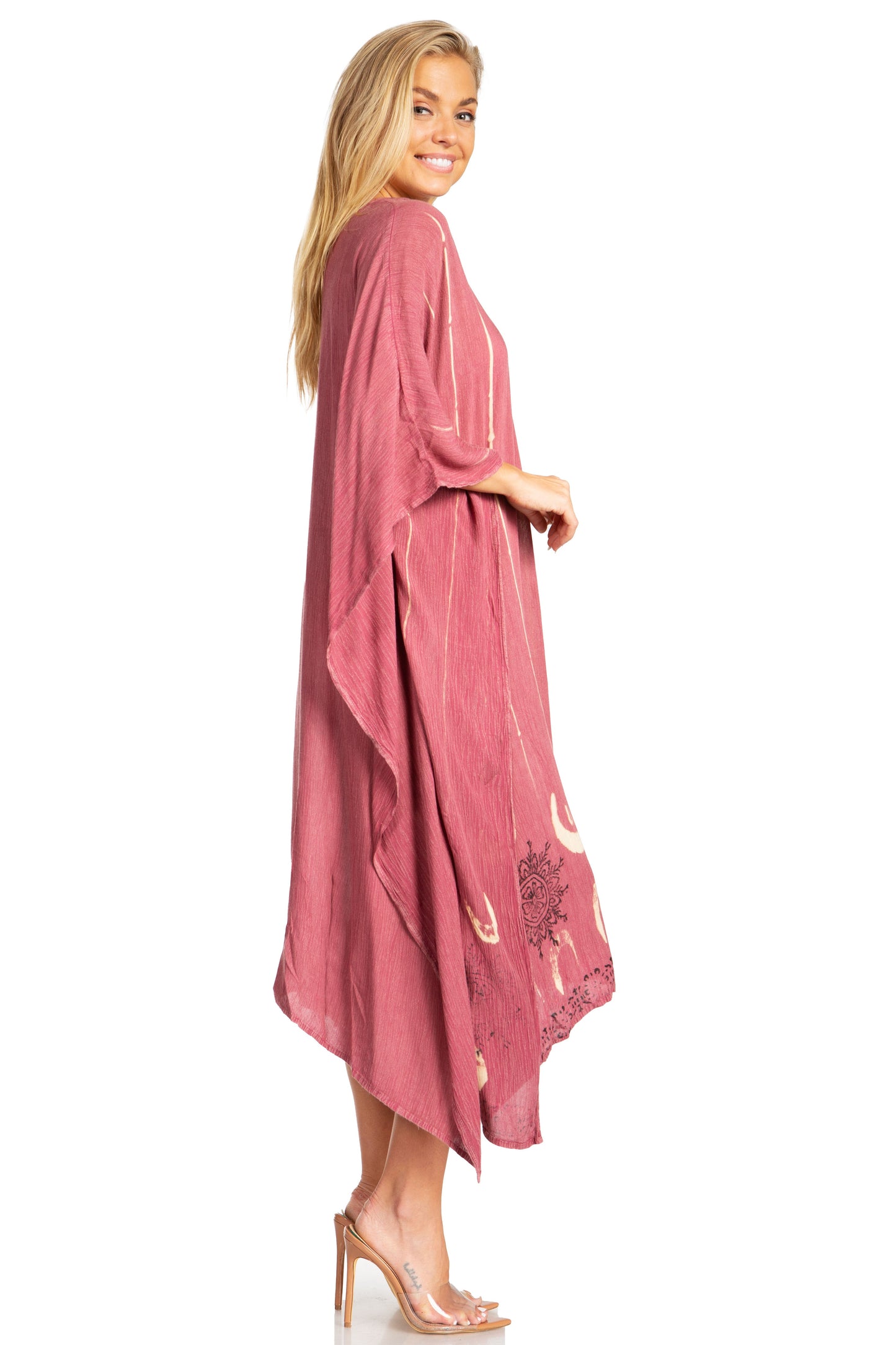 Sakkas Clementine Third Women's Tie Dye Caftan Dress/Cover Up Beach Kaftan Summer - Concordia Style Boutique