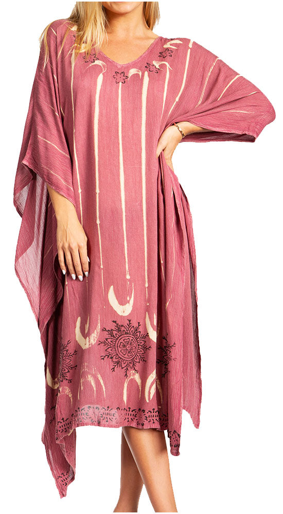 Sakkas Clementine Third Women's Tie Dye Caftan Dress/Cover Up Beach Kaftan Summer - Concordia Style Boutique