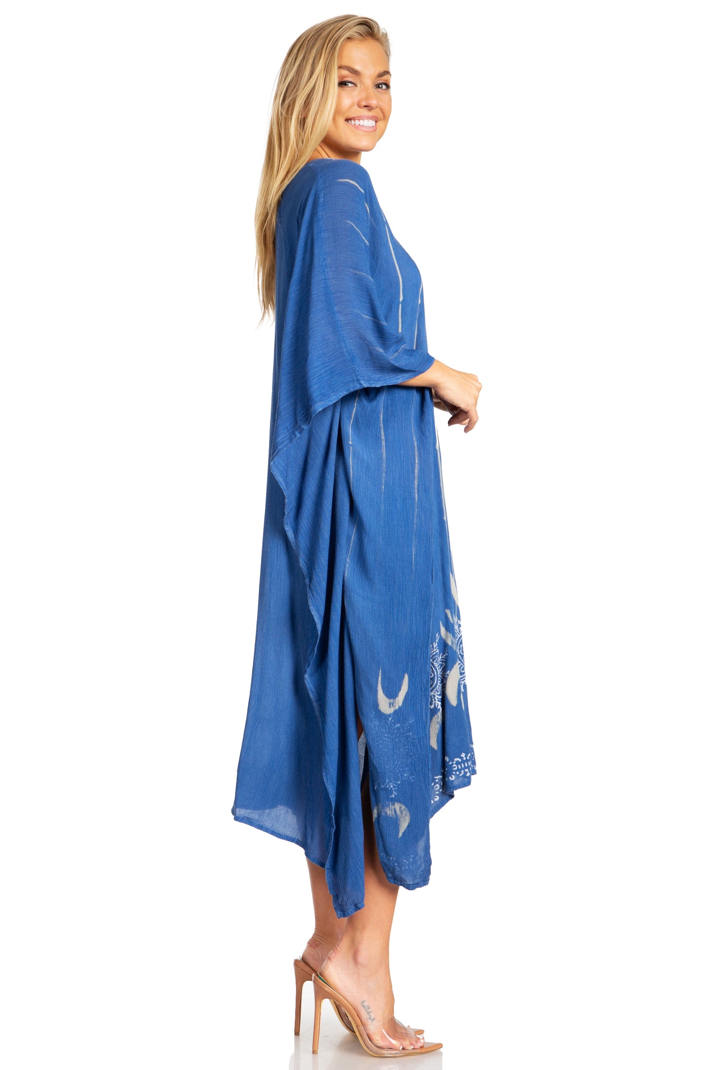 Sakkas Clementine Third Women's Tie Dye Caftan Dress/Cover Up Beach Kaftan Summer - Concordia Style Boutique