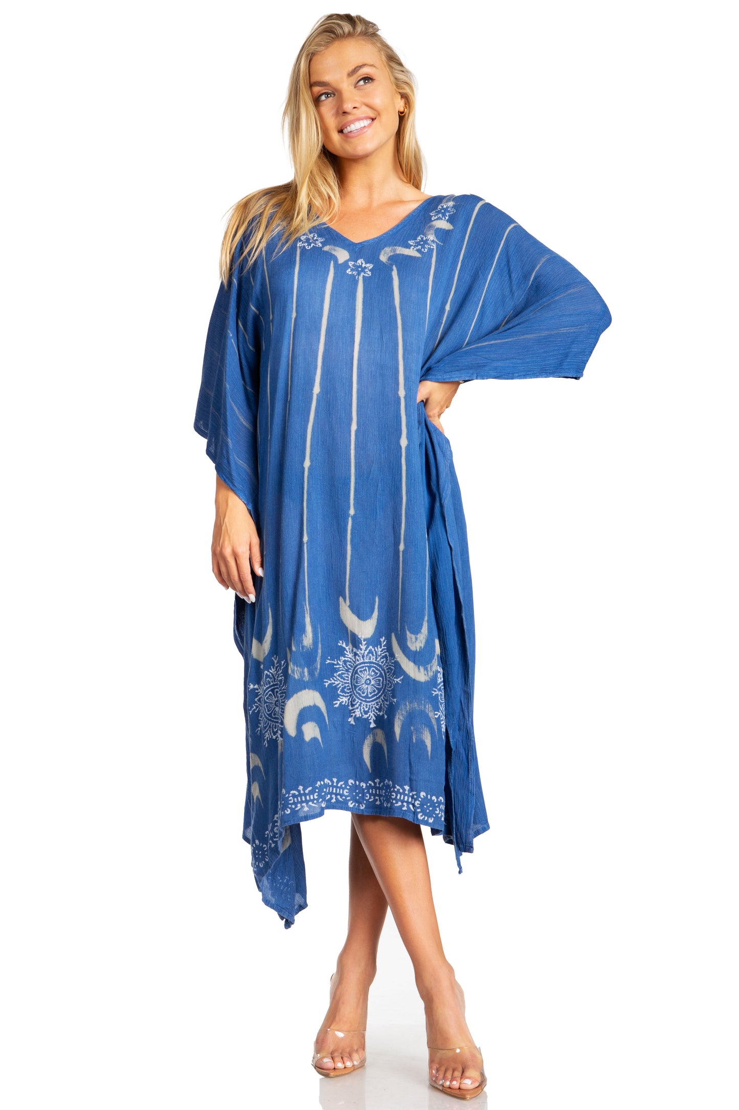 Sakkas Clementine Third Women's Tie Dye Caftan Dress/Cover Up Beach Kaftan Summer - Concordia Style Boutique