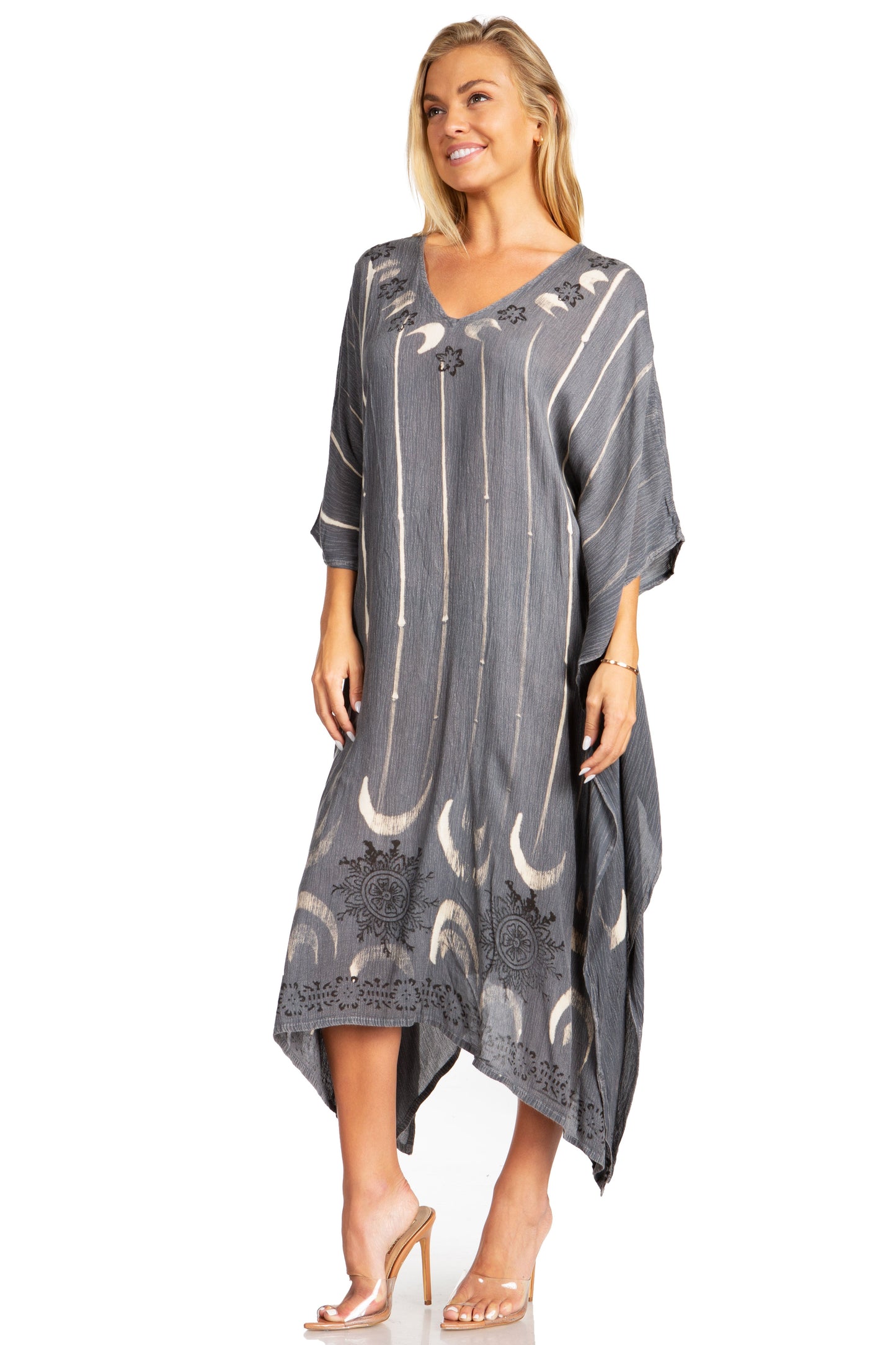Sakkas Clementine Third Women's Tie Dye Caftan Dress/Cover Up Beach Kaftan Summer - Concordia Style Boutique