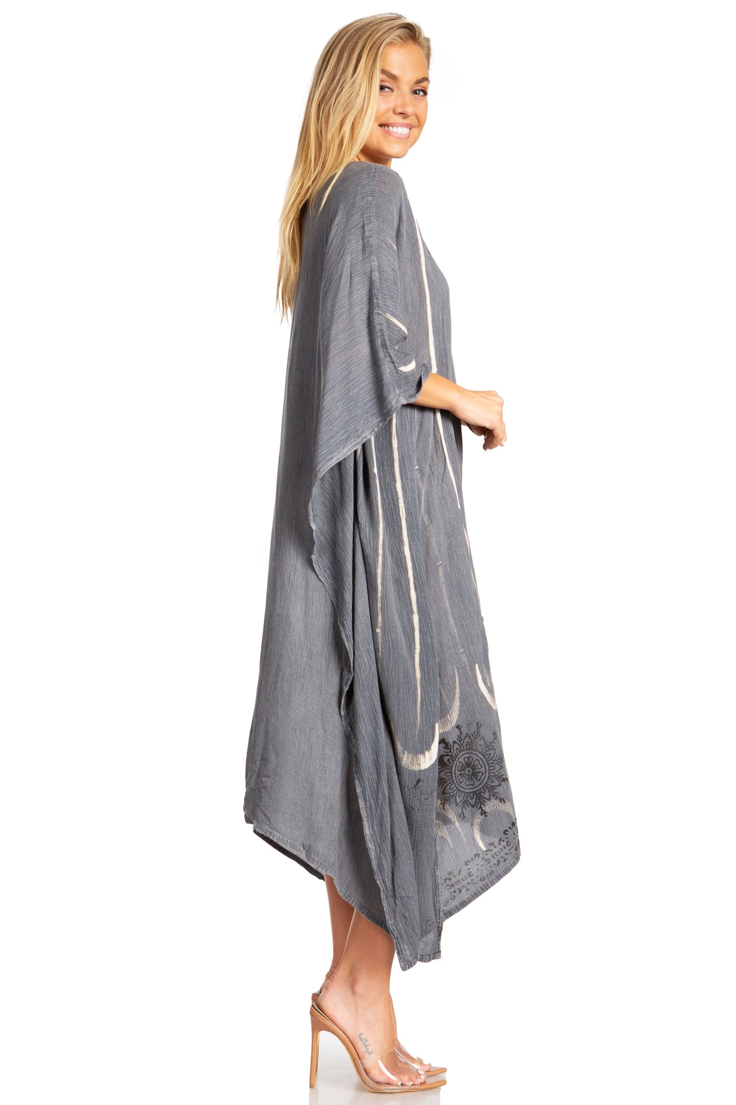 Sakkas Clementine Third Women's Tie Dye Caftan Dress/Cover Up Beach Kaftan Summer - Concordia Style Boutique