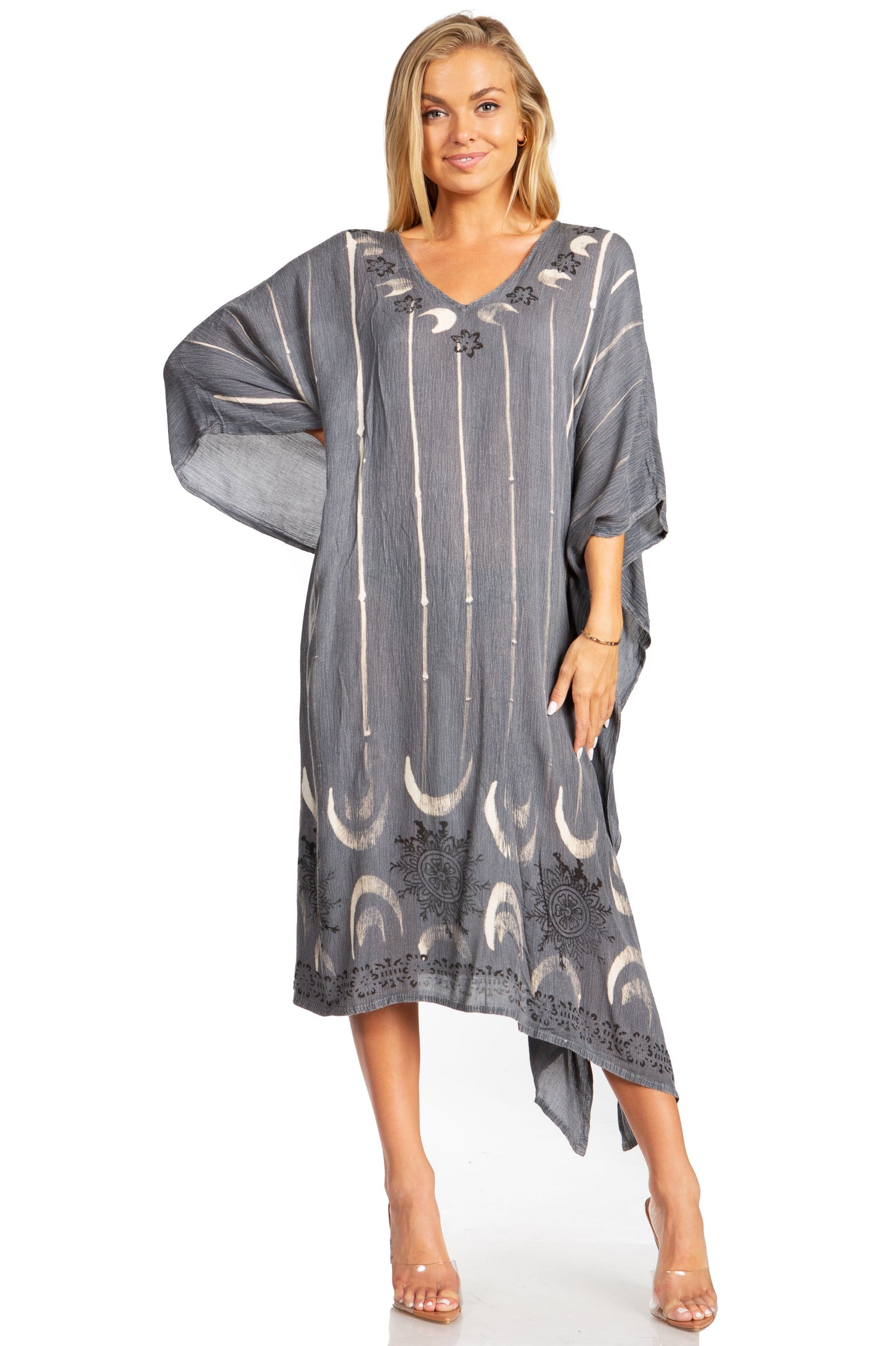 Sakkas Clementine Third Women's Tie Dye Caftan Dress/Cover Up Beach Kaftan Summer - Concordia Style Boutique