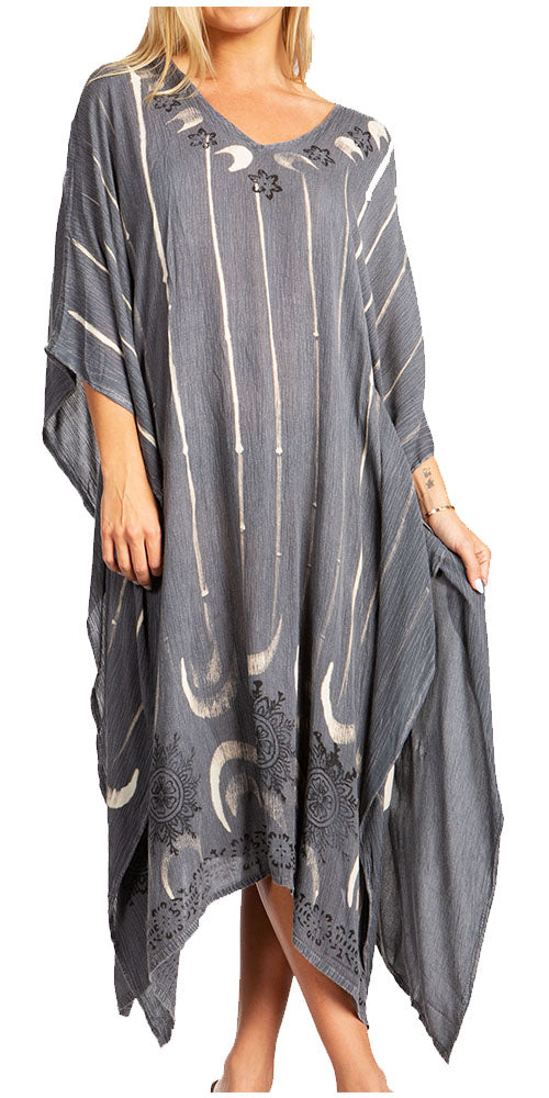 Sakkas Clementine Third Women's Tie Dye Caftan Dress/Cover Up Beach Kaftan Summer - Concordia Style Boutique